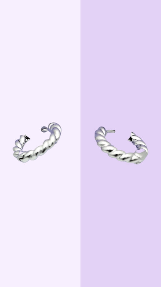 Twisted Silver Huggies