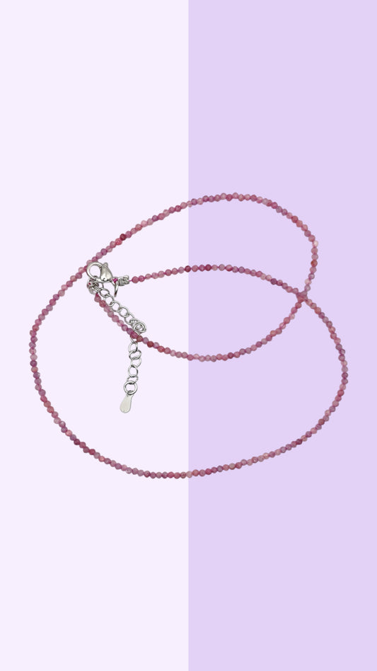 Pink Tourmaline Beaded Convertible Necklace/Bracelet