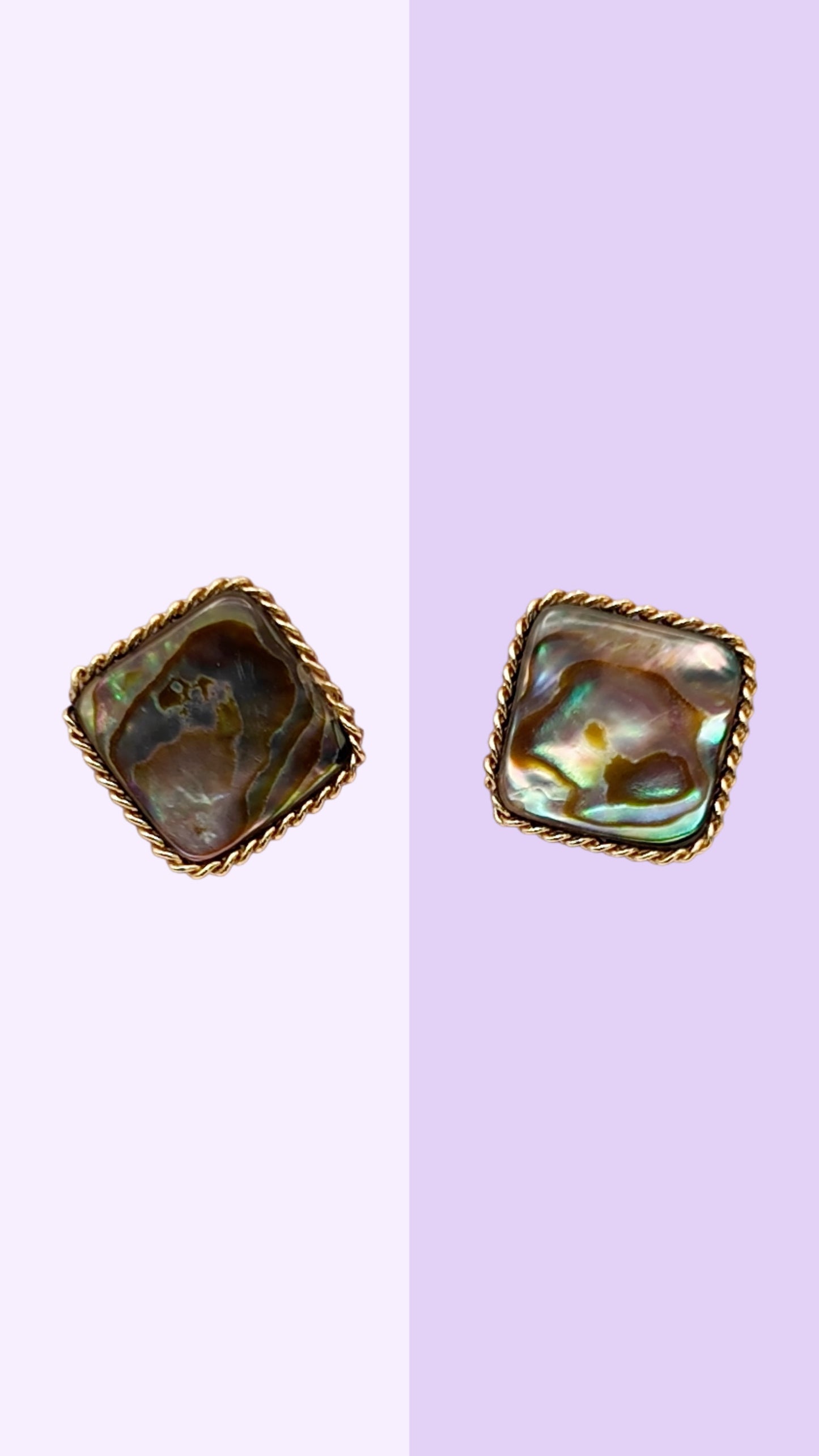 Paua Shell Square Stud Earrings
