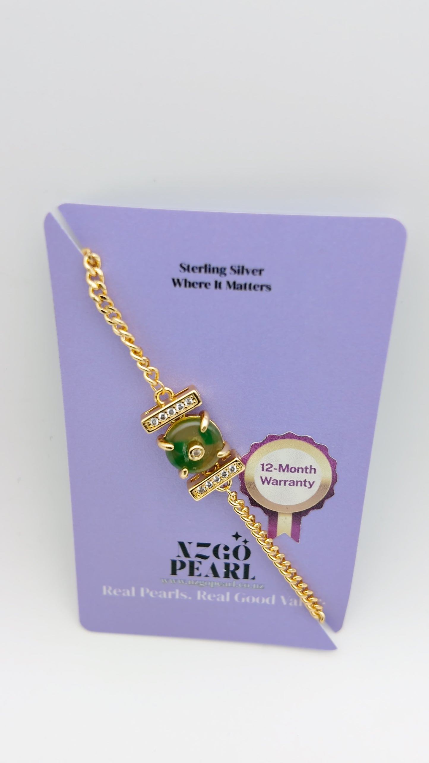 Green Jade Donut Chain Bracelet