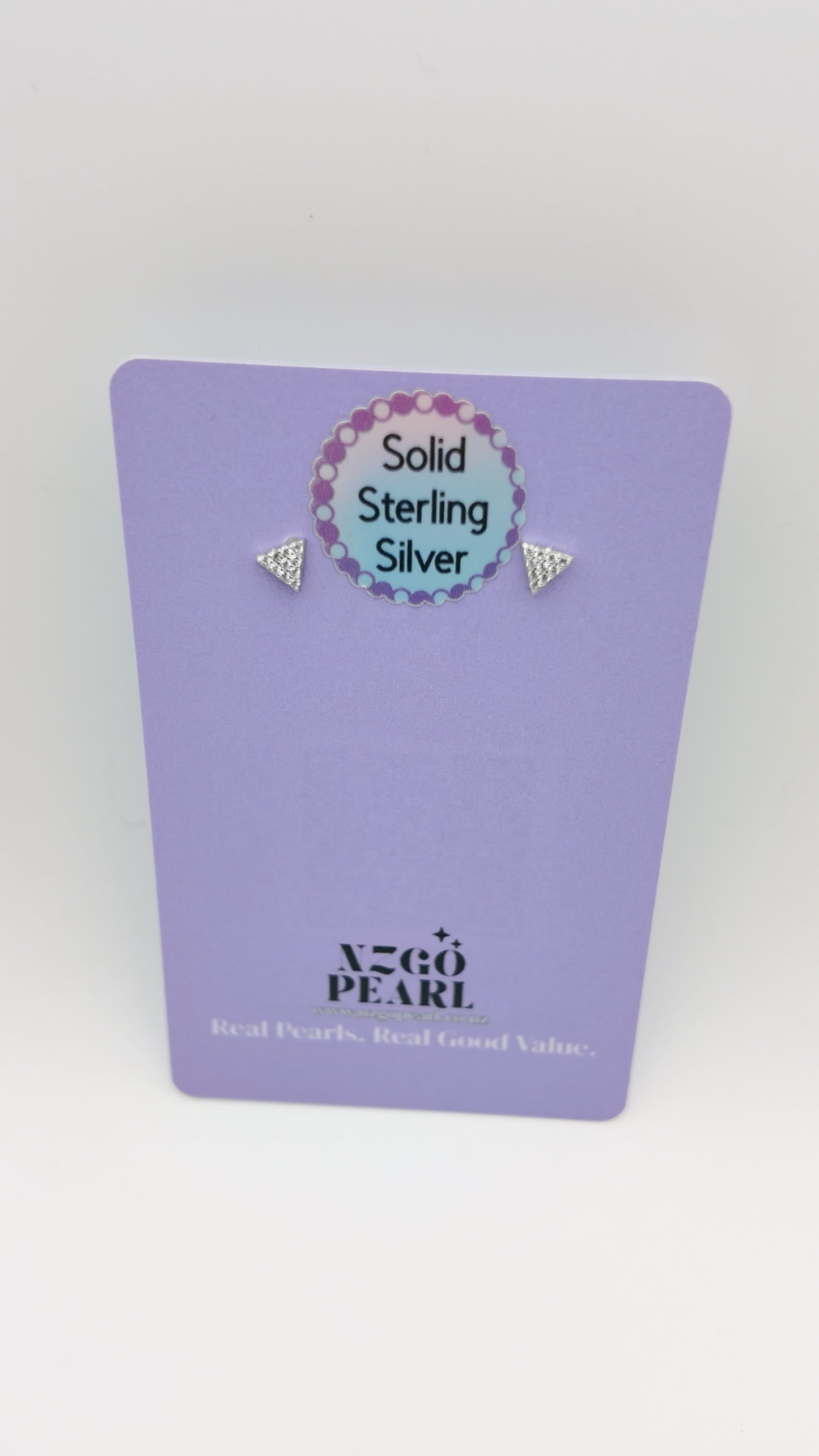 Tiny Triangle Sparkle Studs S925