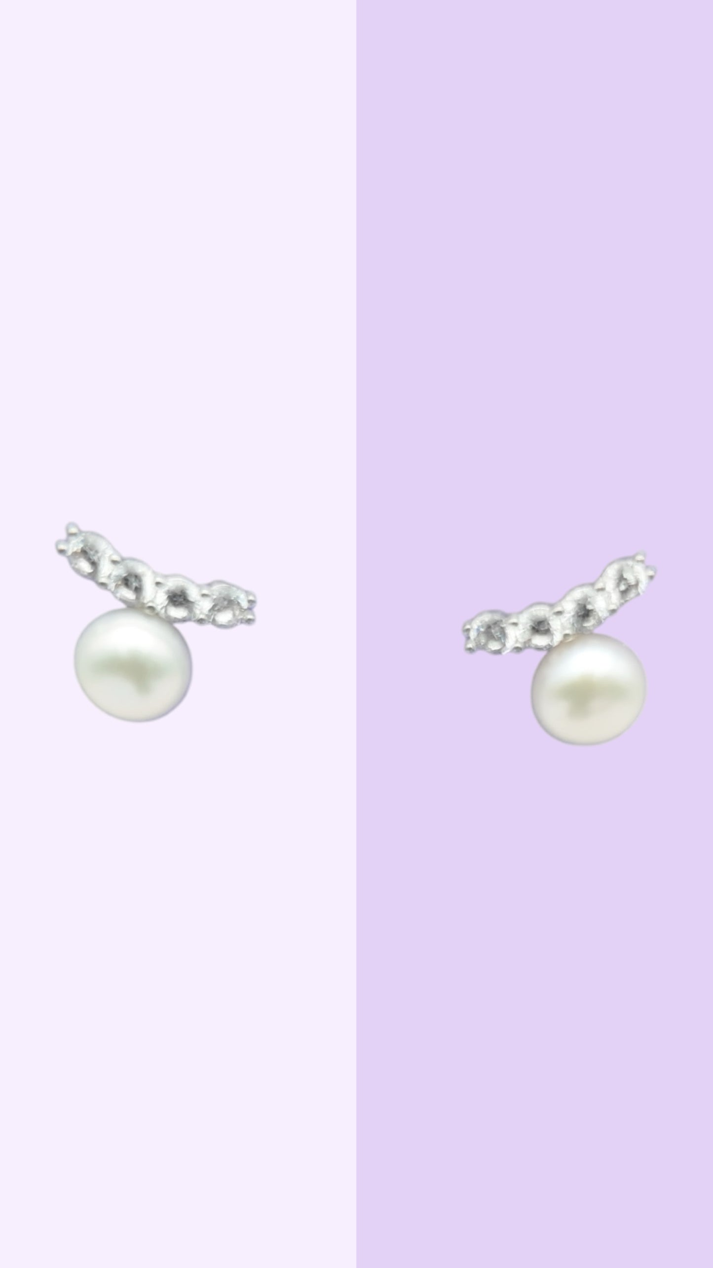 Organic Branch Pearl Studs — Silver