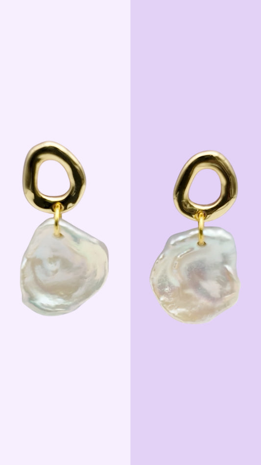 Organic Keshi Drop Earrings