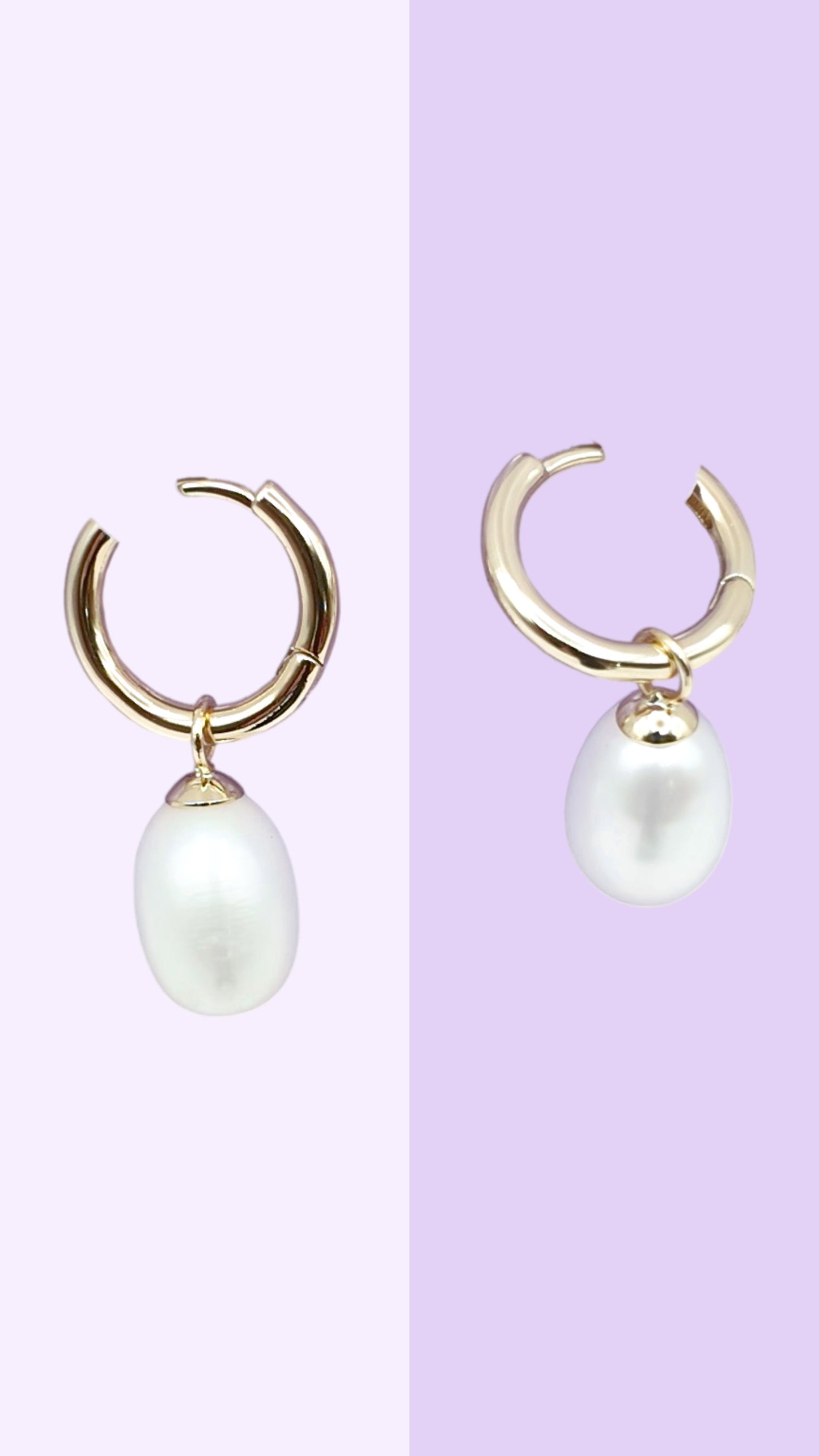 Convertible Pearl Huggie Earrings (2 Ways to Wear)