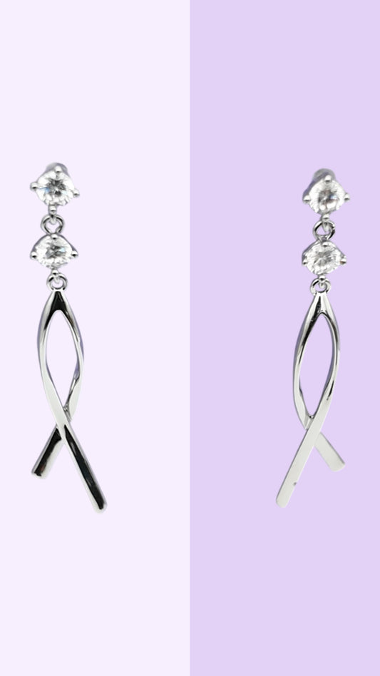 Sleek Twist Drop Earrings