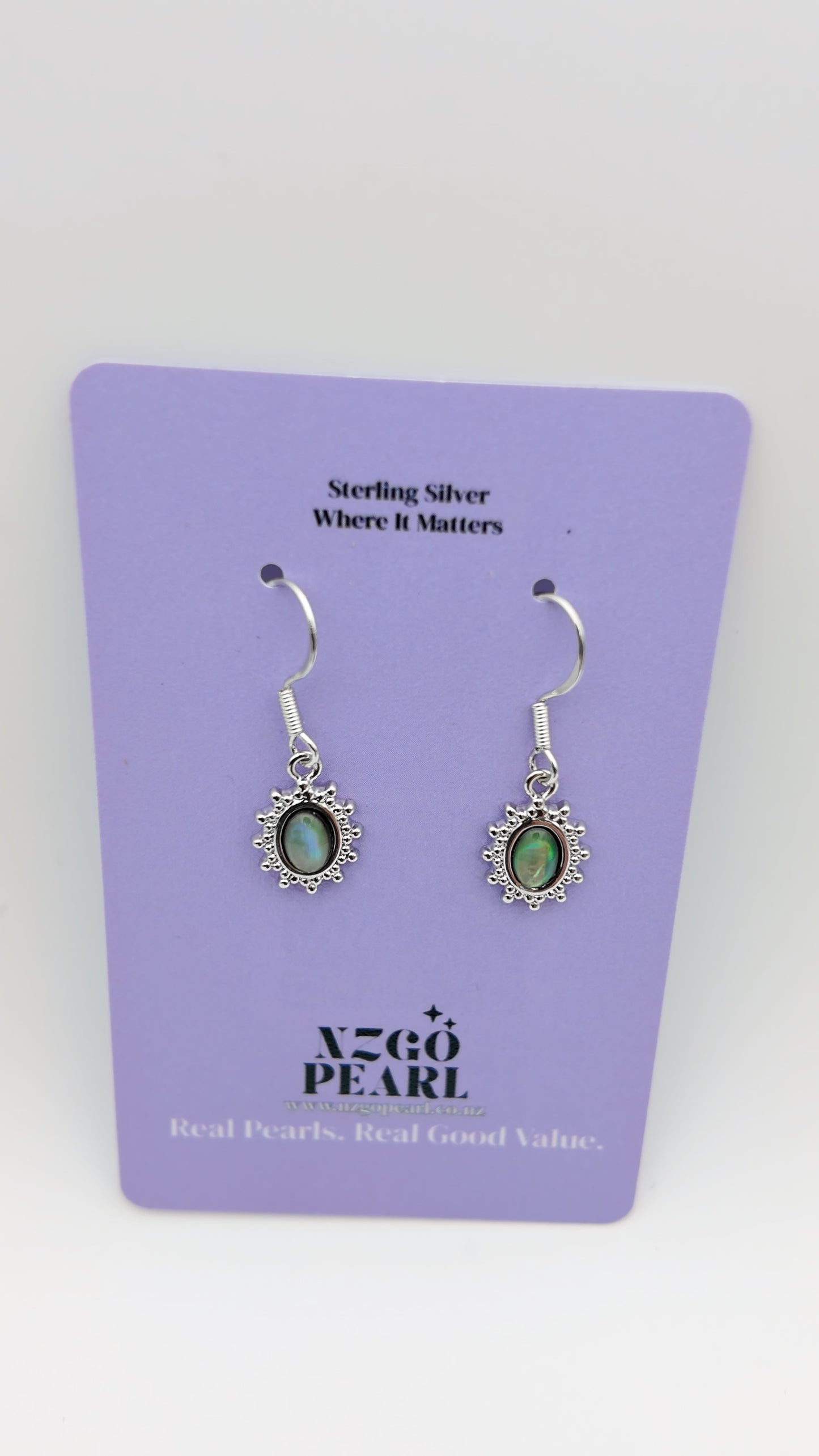 Paua Shell Sunburst Drop Earrings
