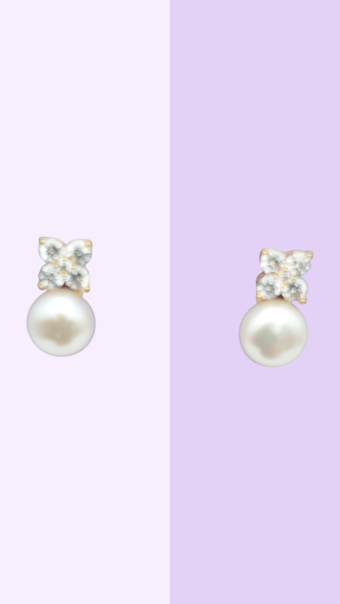 Petite Flower Pearl Studs – Gold