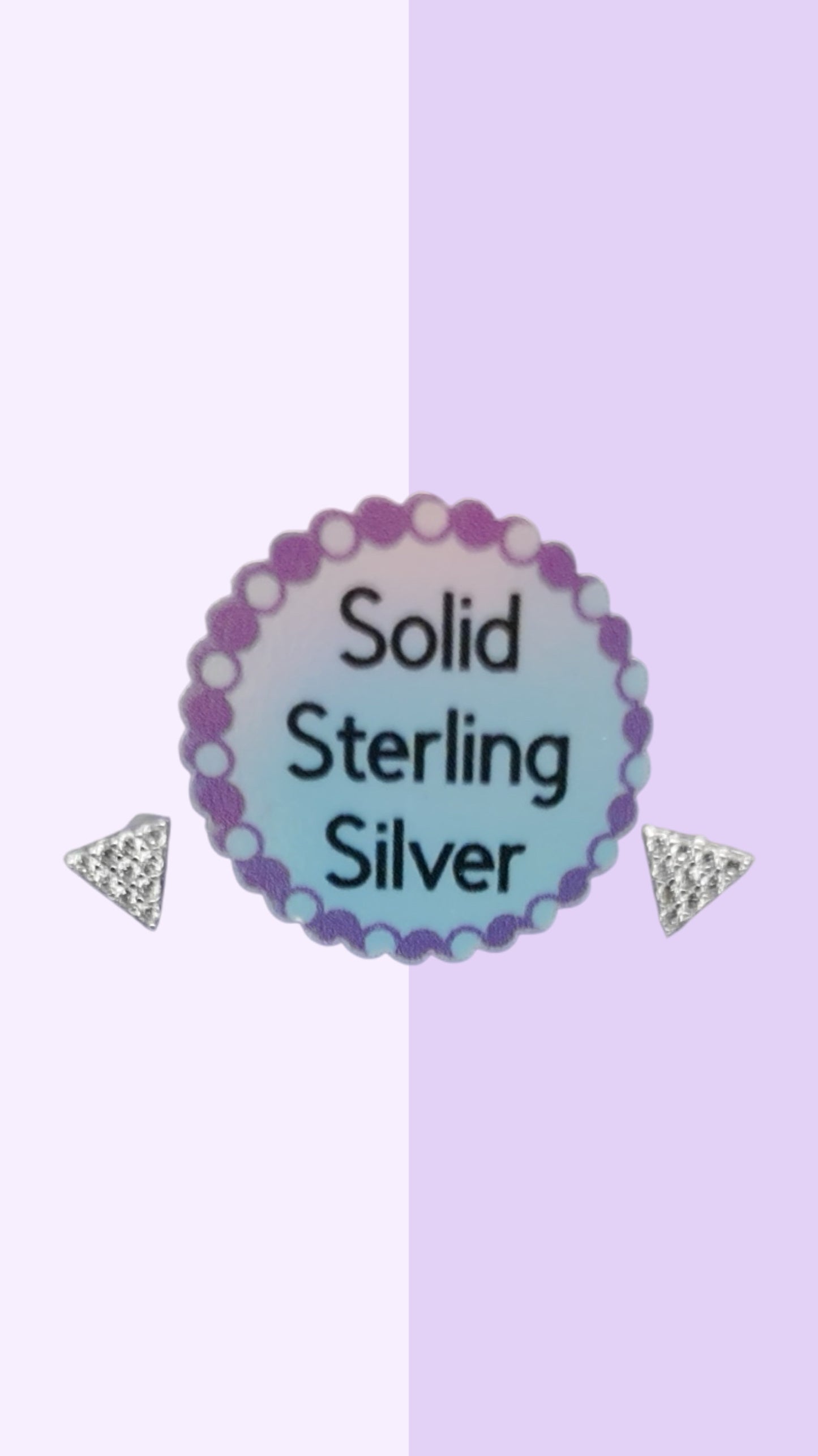 Tiny Triangle Sparkle Studs S925