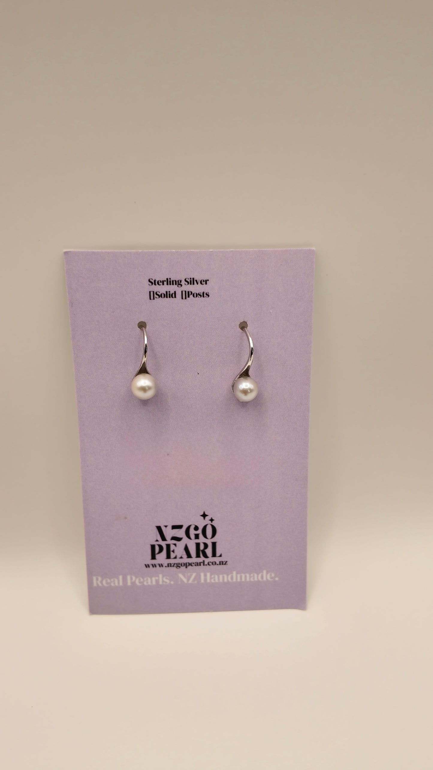 Modern Curve Pearl Drop Earrings
