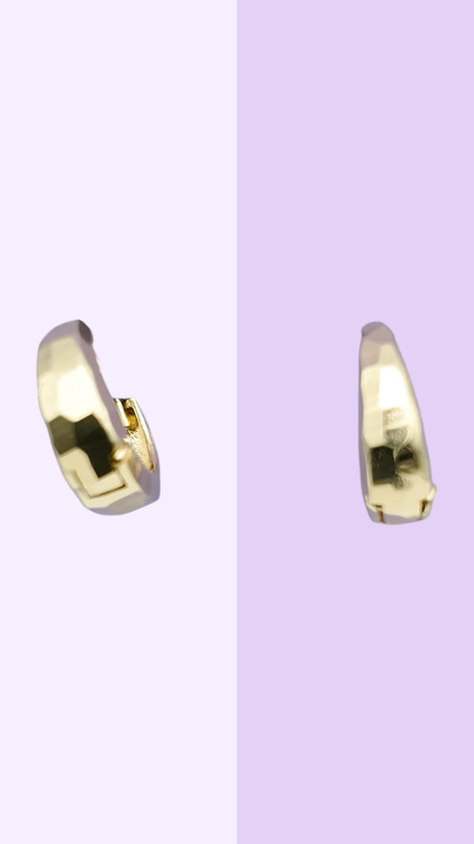 Molten Gold Mini Hoops – Faceted Finish