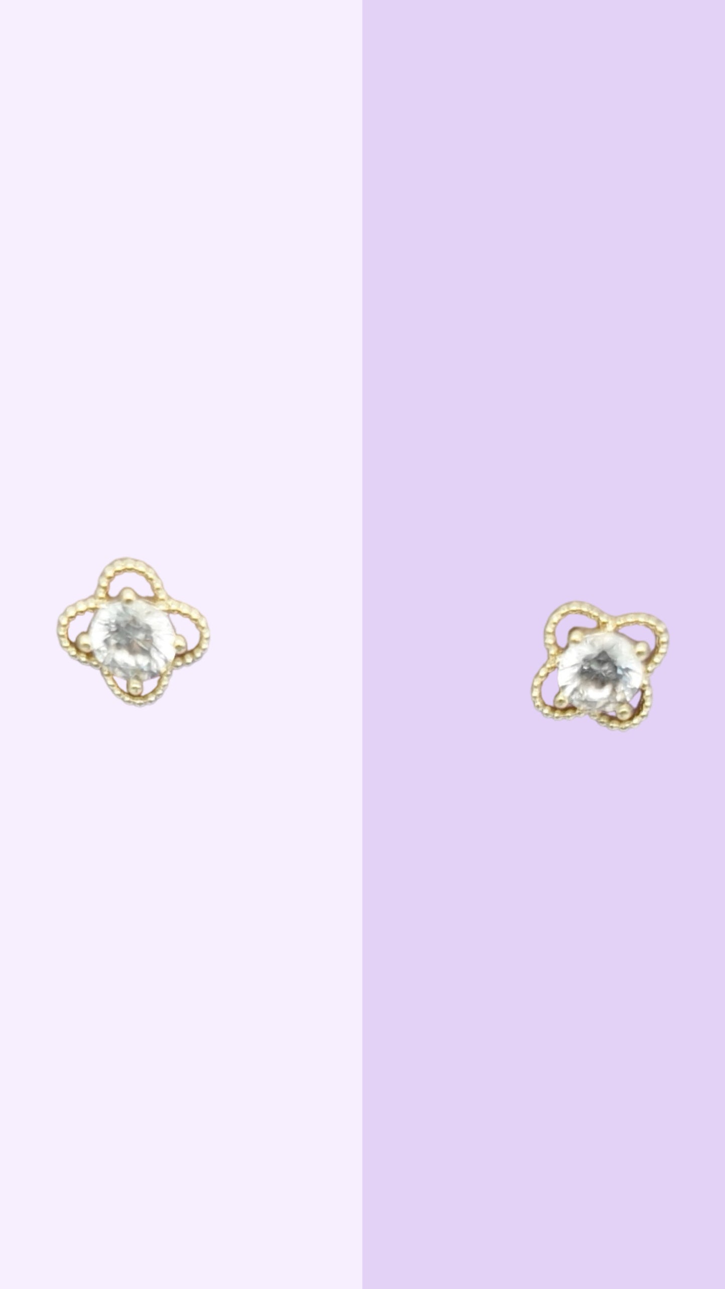 Gold Petal Crystal Studs