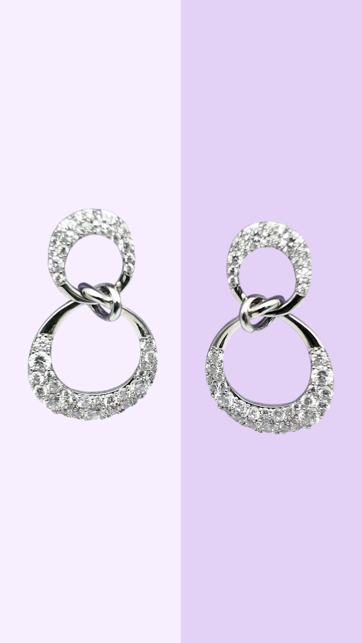 Double Halo Crystal Loop Earrings