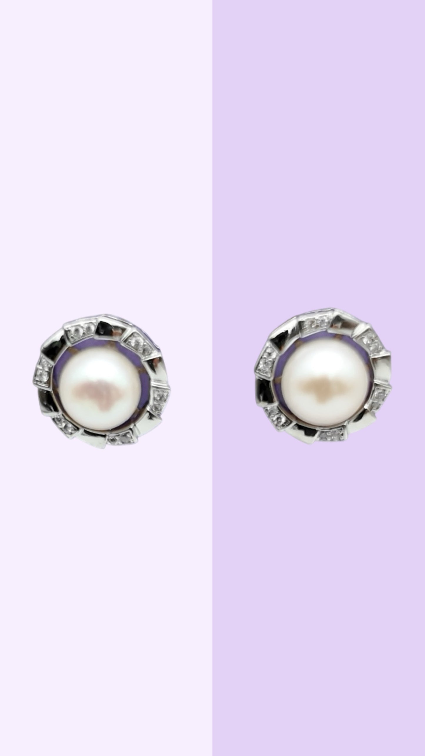 Crystal-Edge Pearl Studs