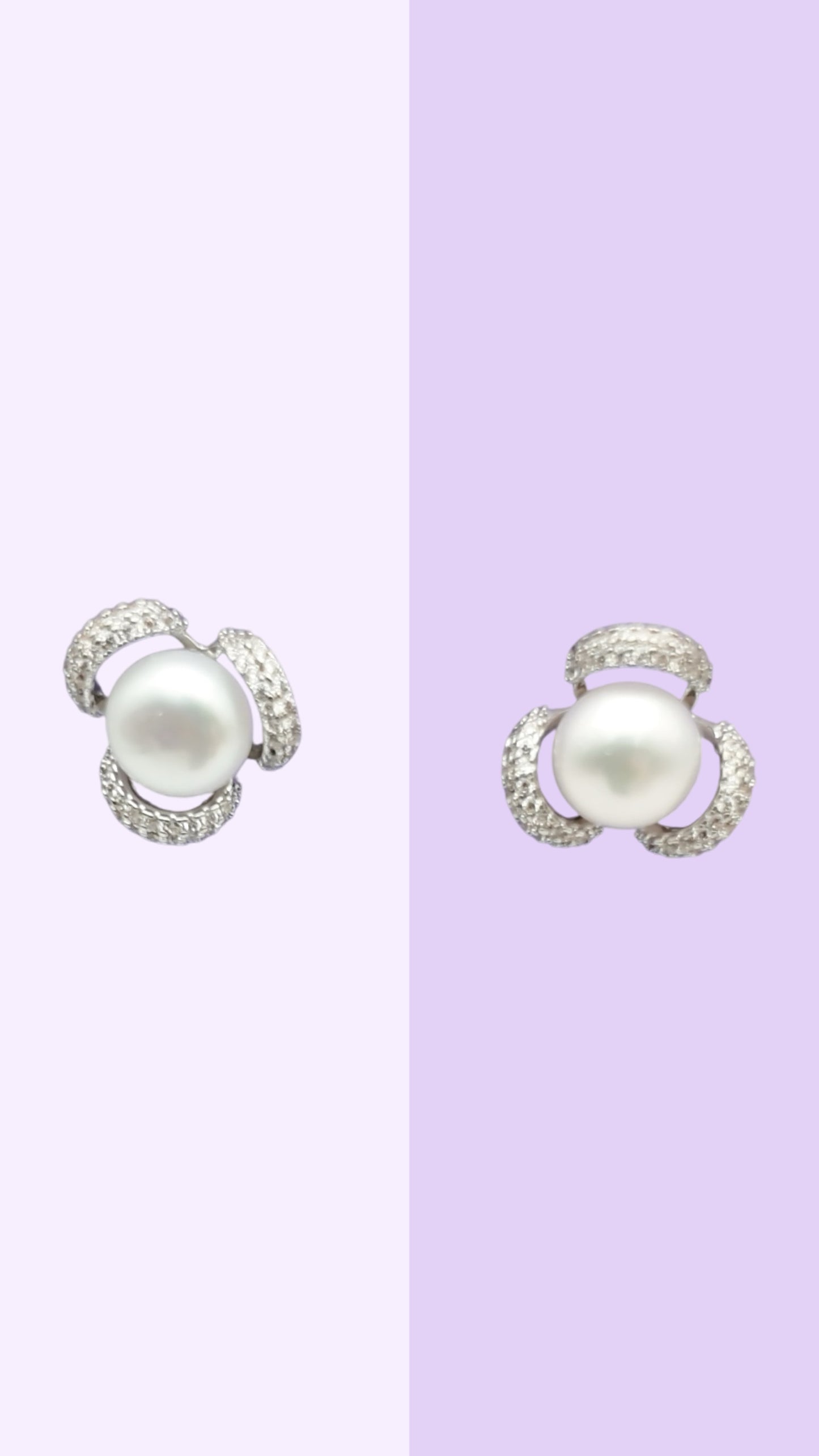 Crystal-Enfolded Pearl Studs