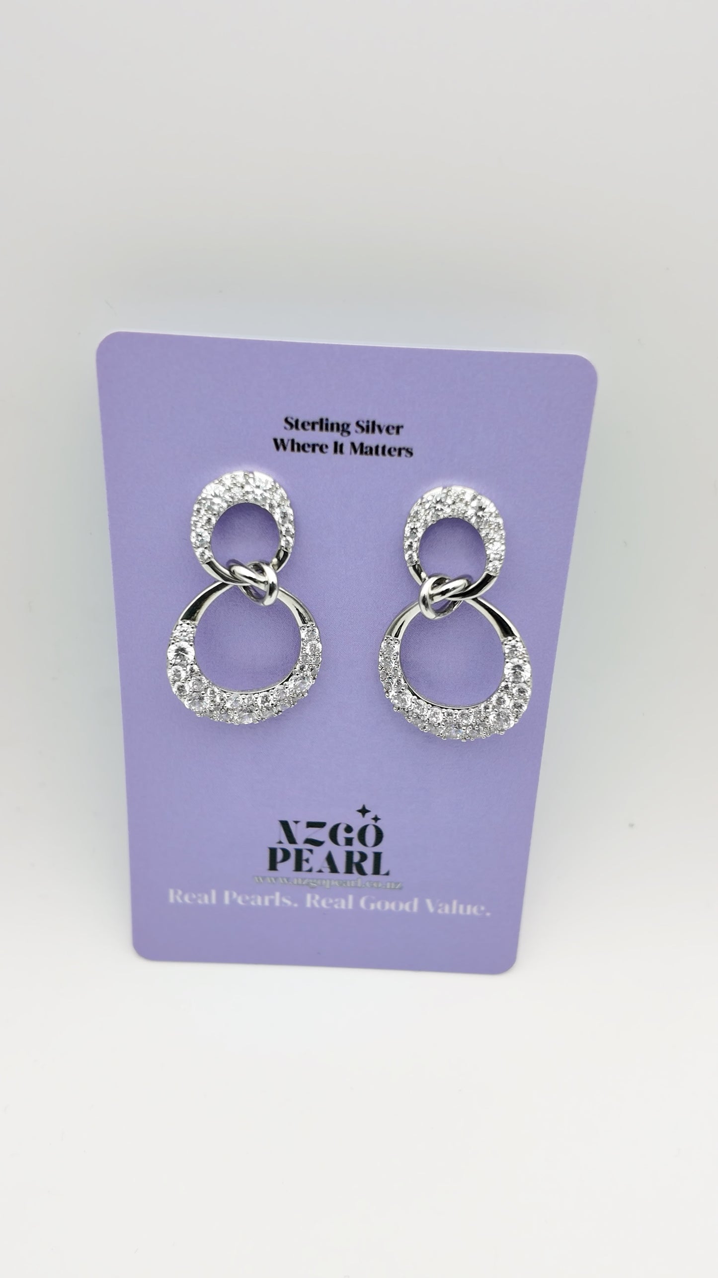 Double Halo Crystal Loop Earrings
