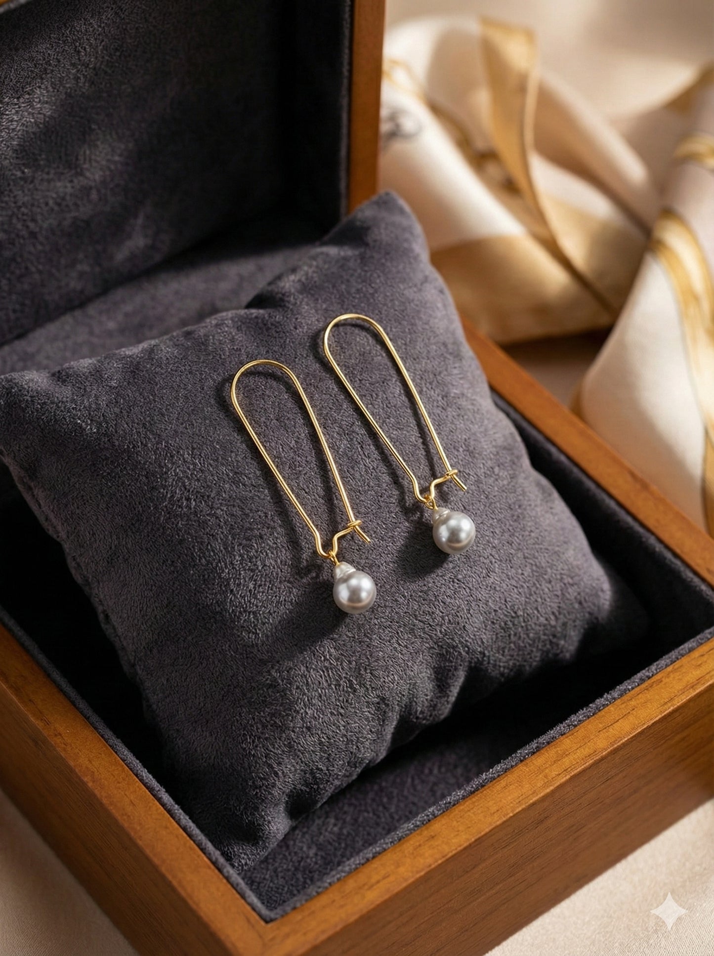 Japanese Akoya Drop Frame Earrings