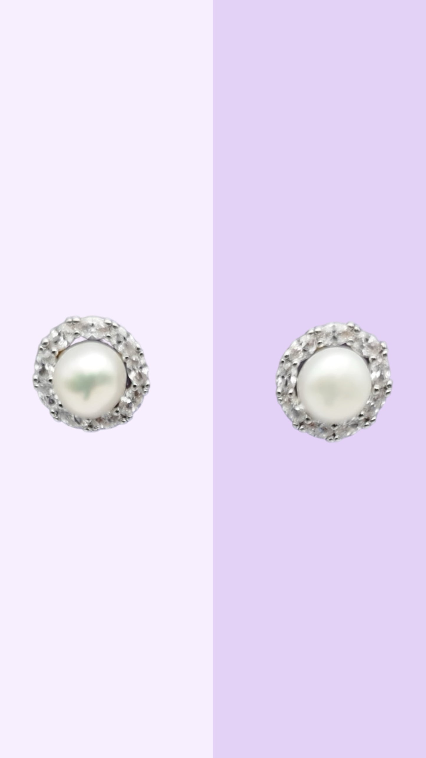 Halo Pearl Stud Earrings