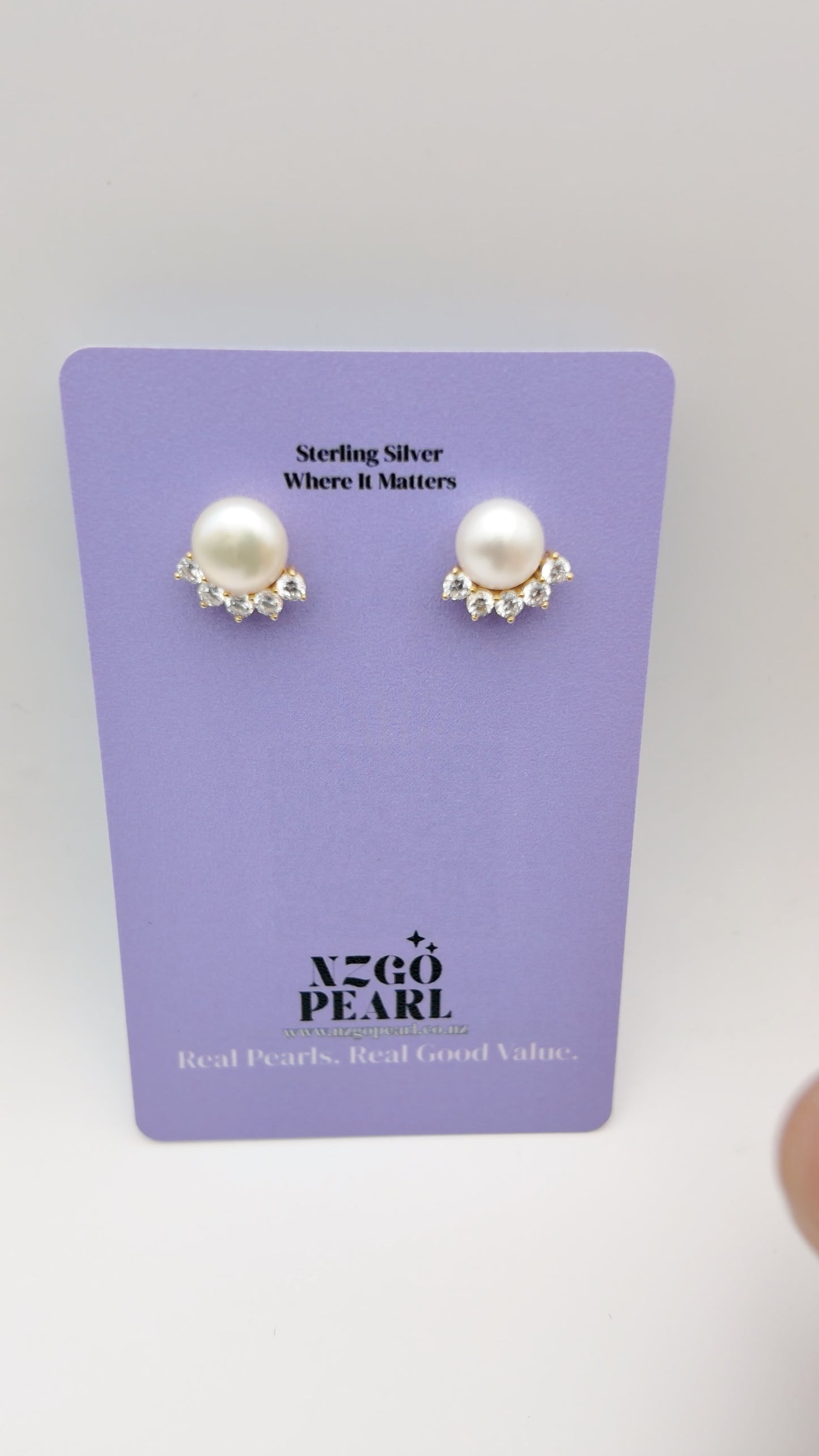 Crownlight Pearl Stud Earrings (Gold & Silver)