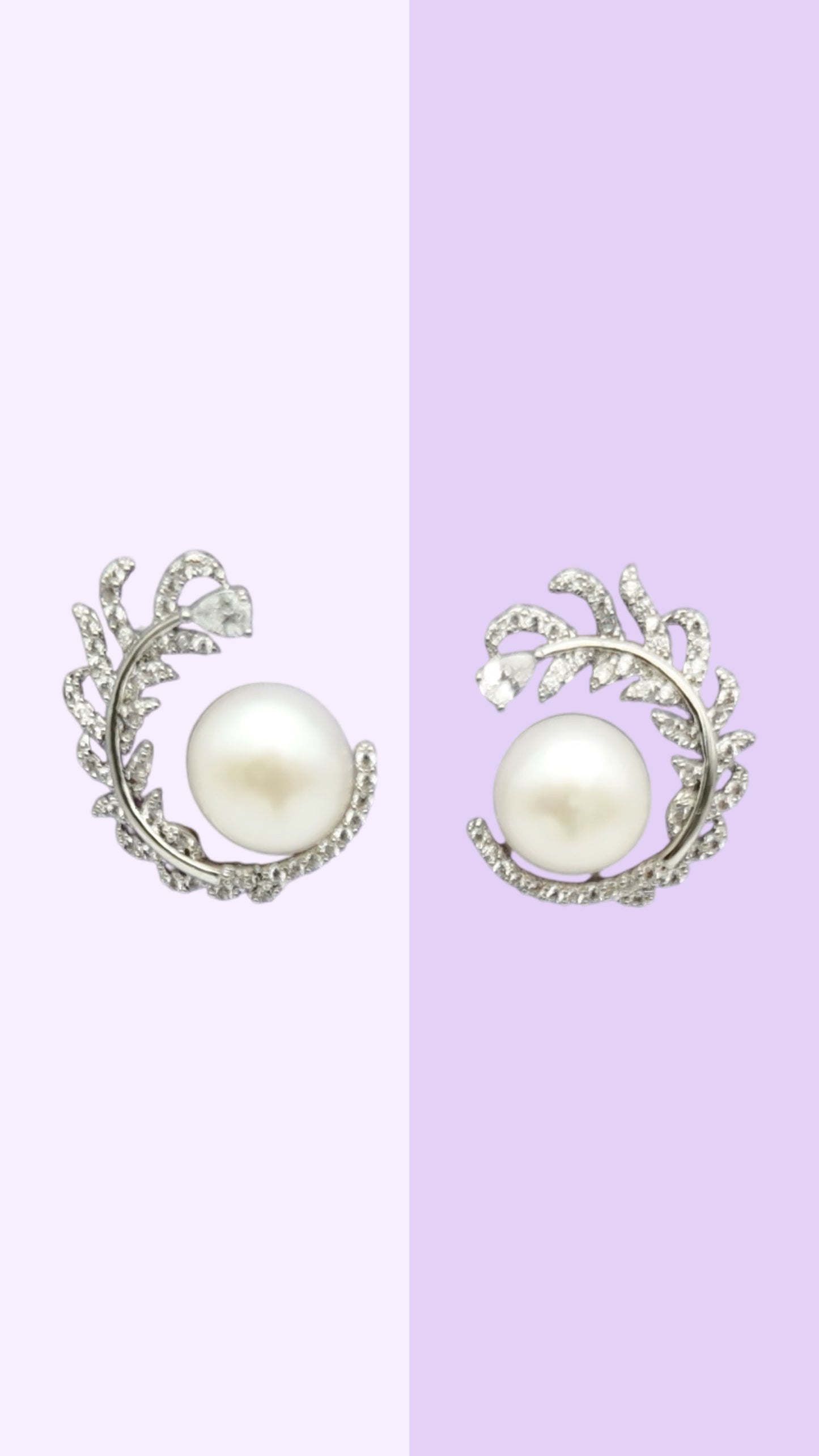 Silver Fern Pearl Studs