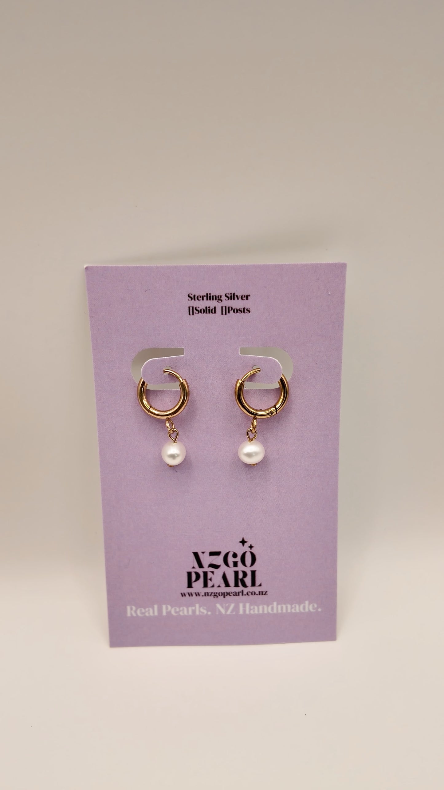 Stainless Steel Pearl Drop Huggie Earrings
