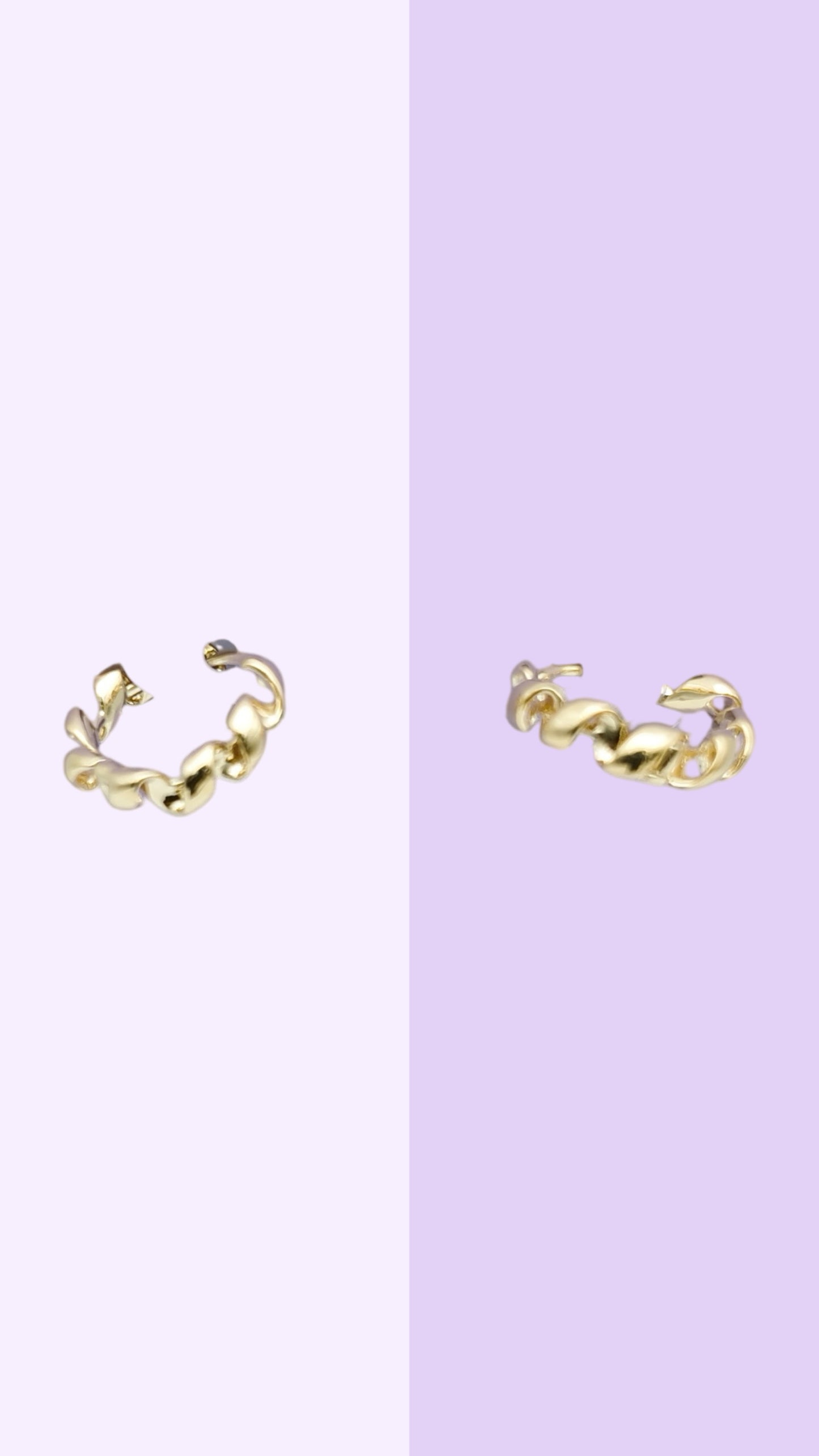 Twisted Organic Gold Huggies