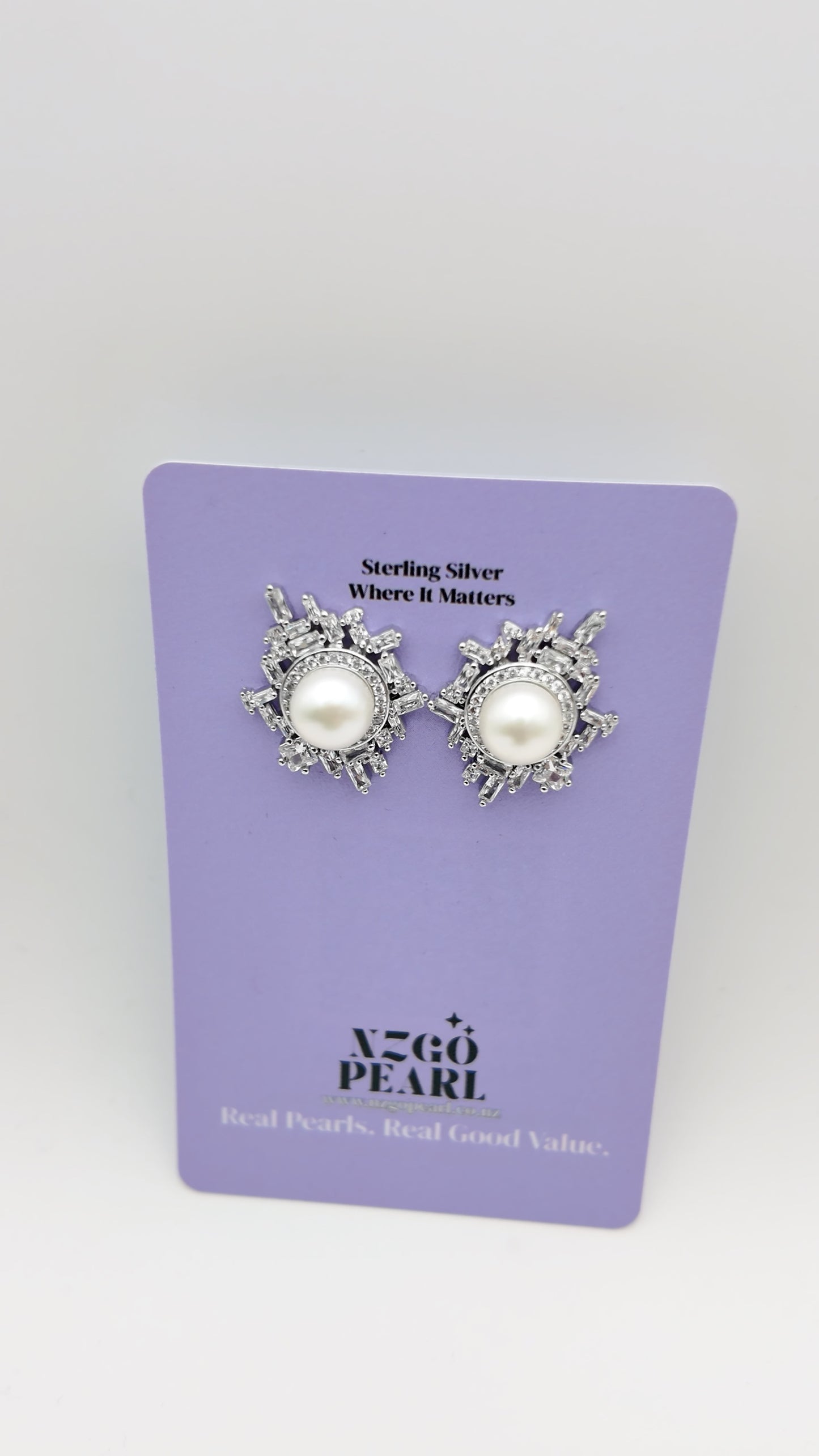 Snowflake Halo Pearl Earrings