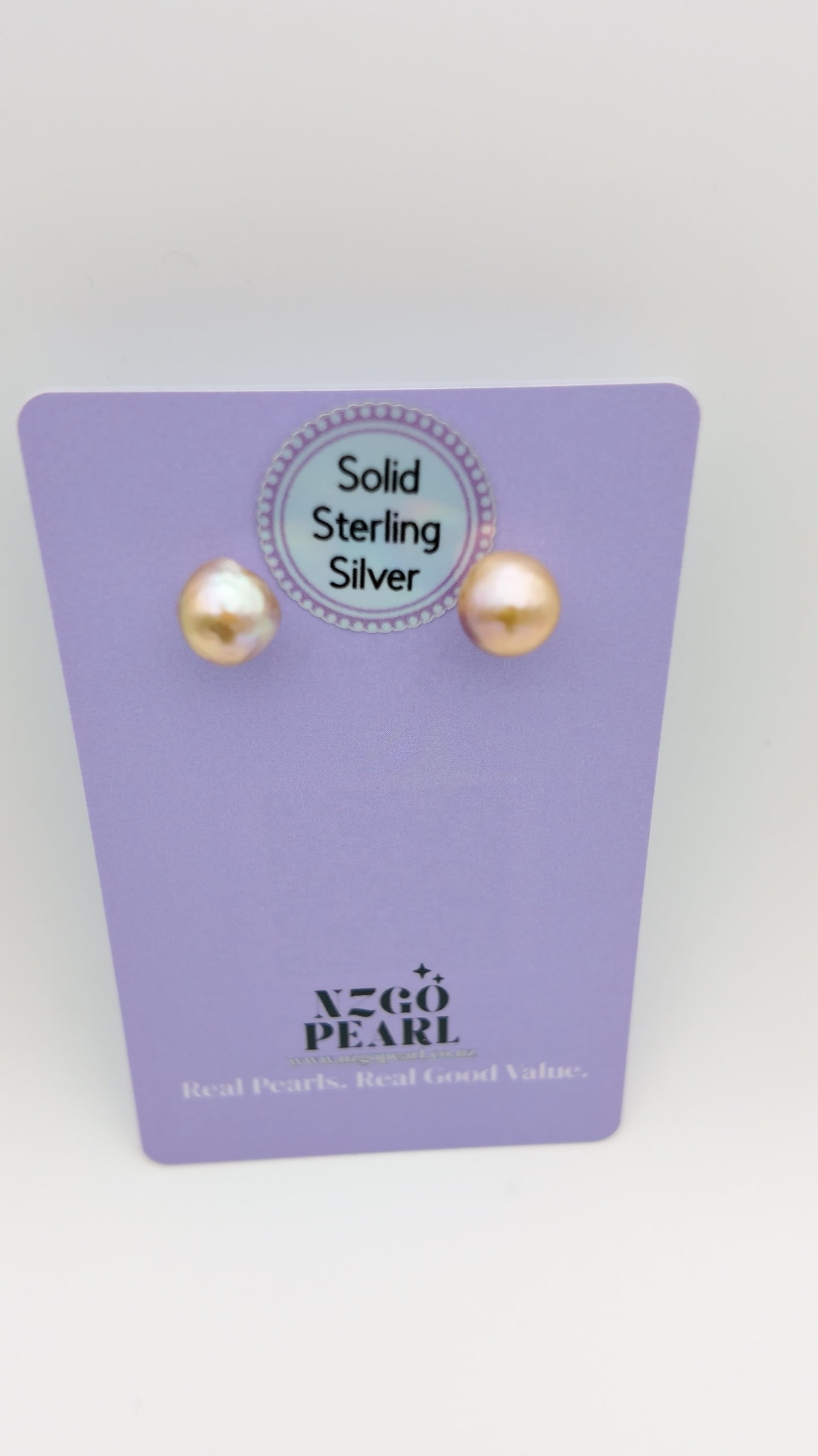 Peach Freshwater Pearl Studs