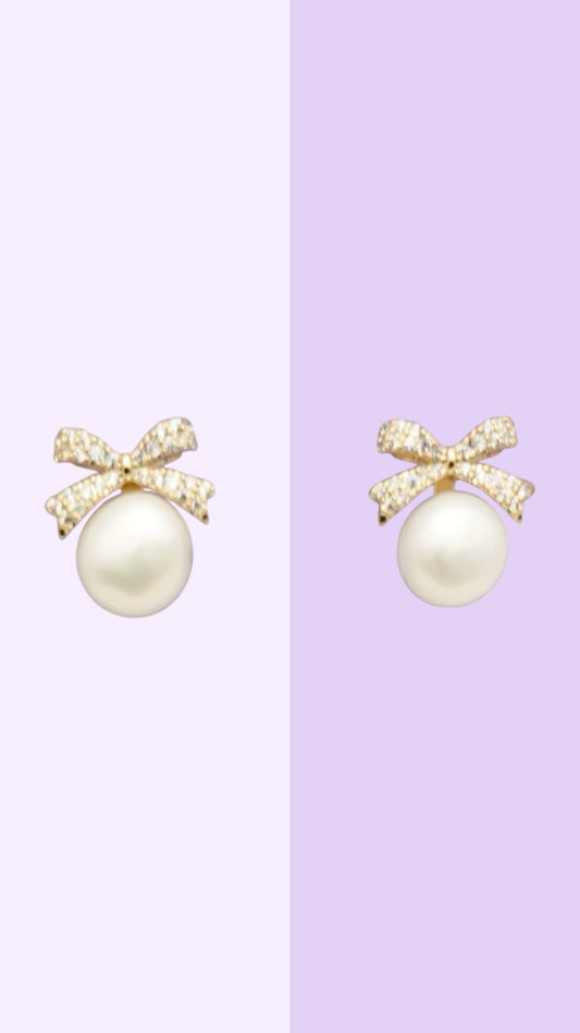 Bow & Pearl Studs