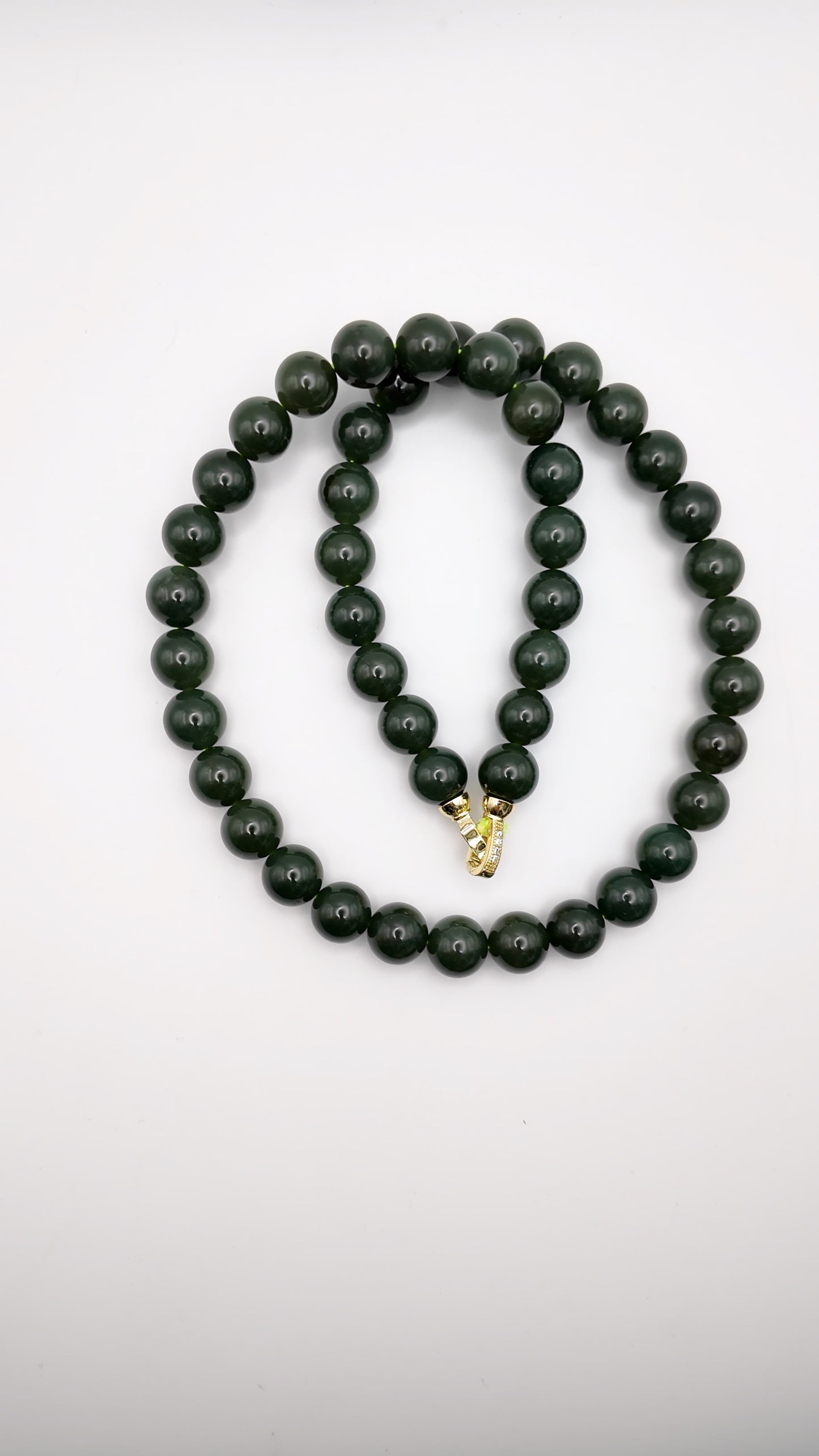 Dark Green Agate Beaded Necklace