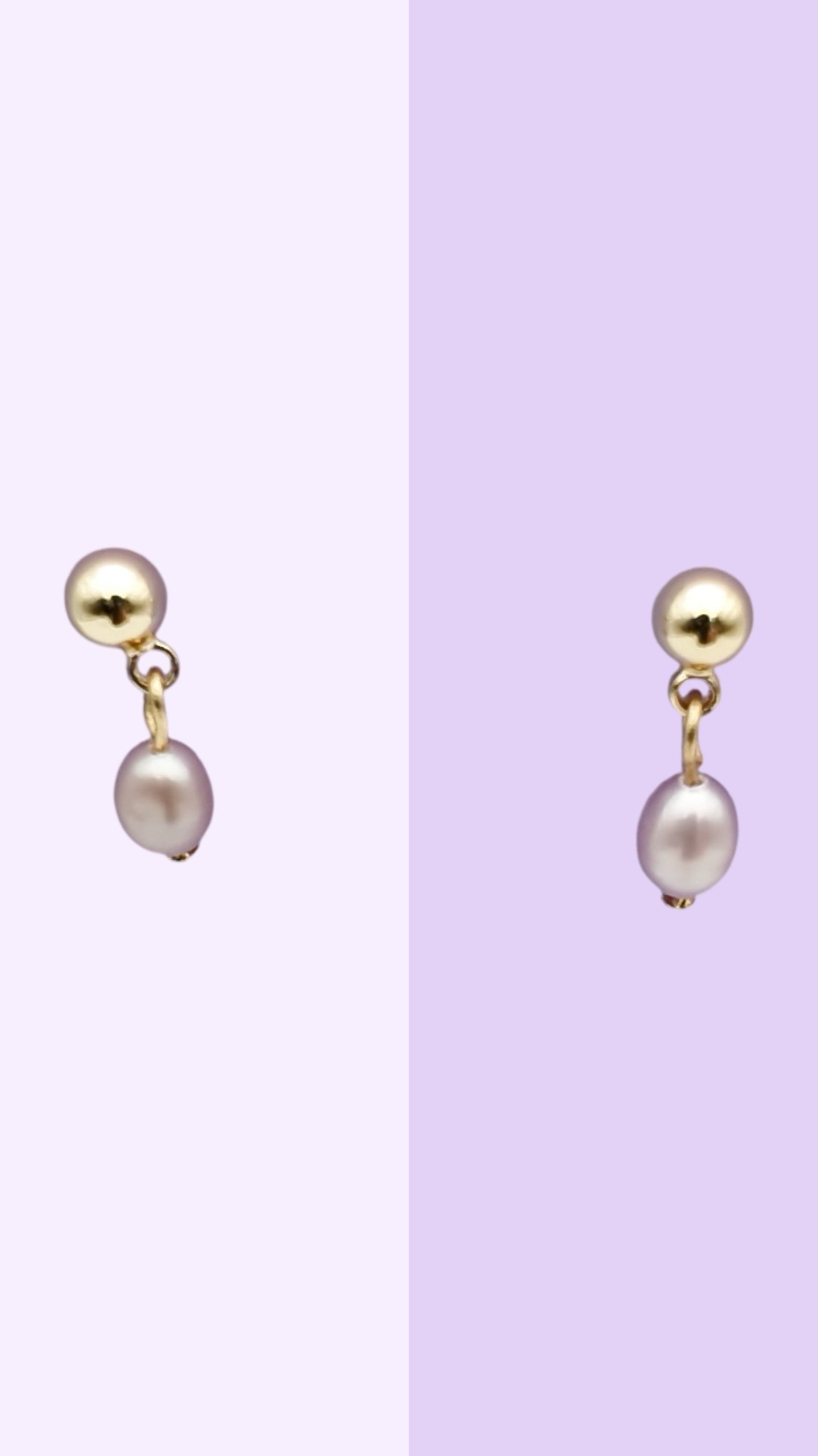 Mini Pearl Drop Studs — Gold