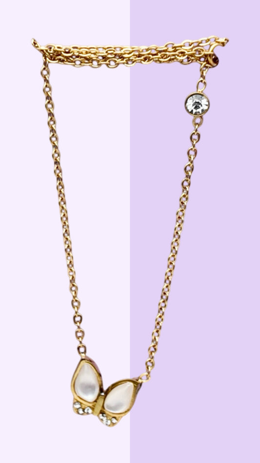 Mother of Pearl Butterfly Necklace
