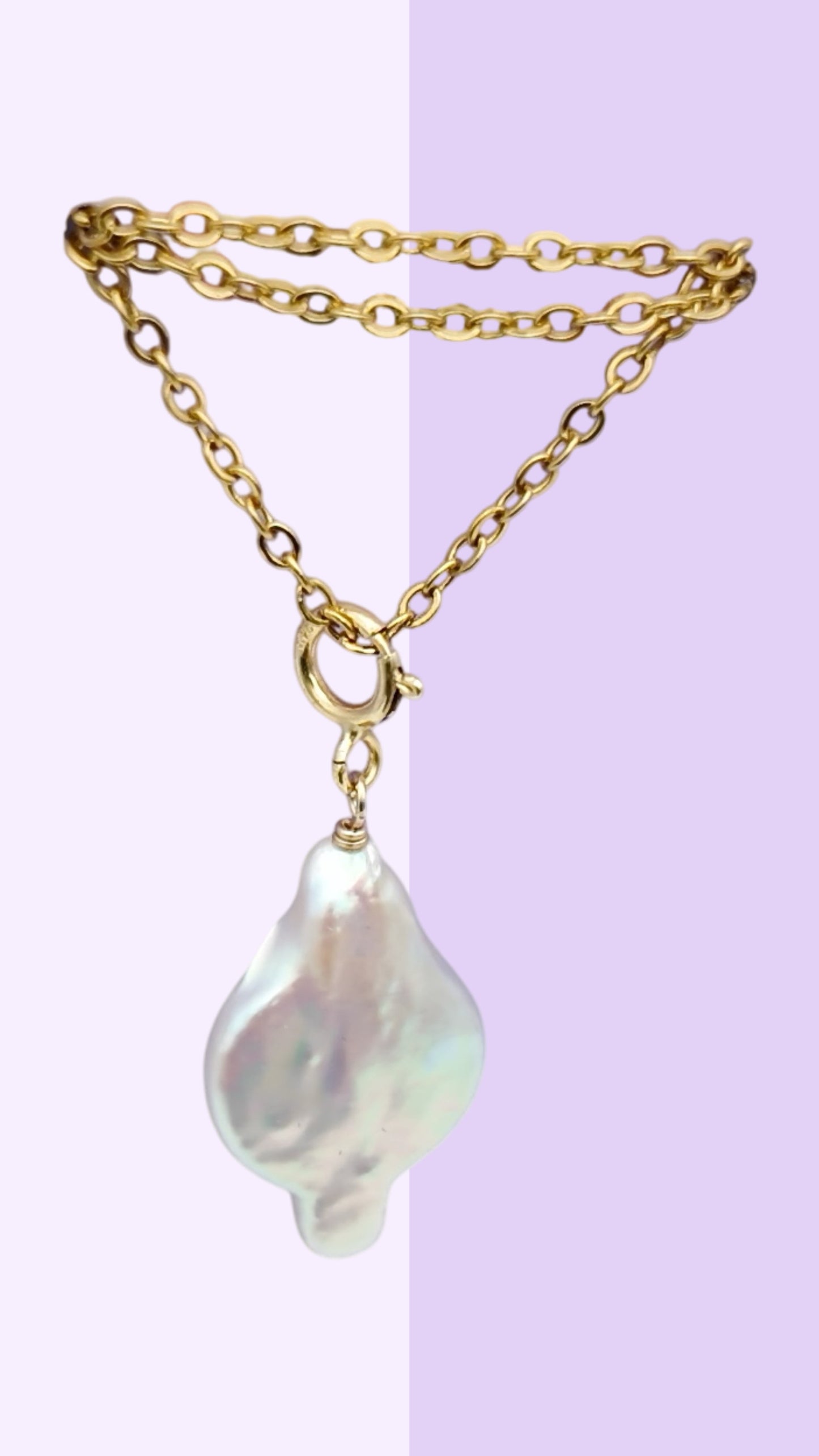 Pointy  Baroque Pearl Charm Pendant