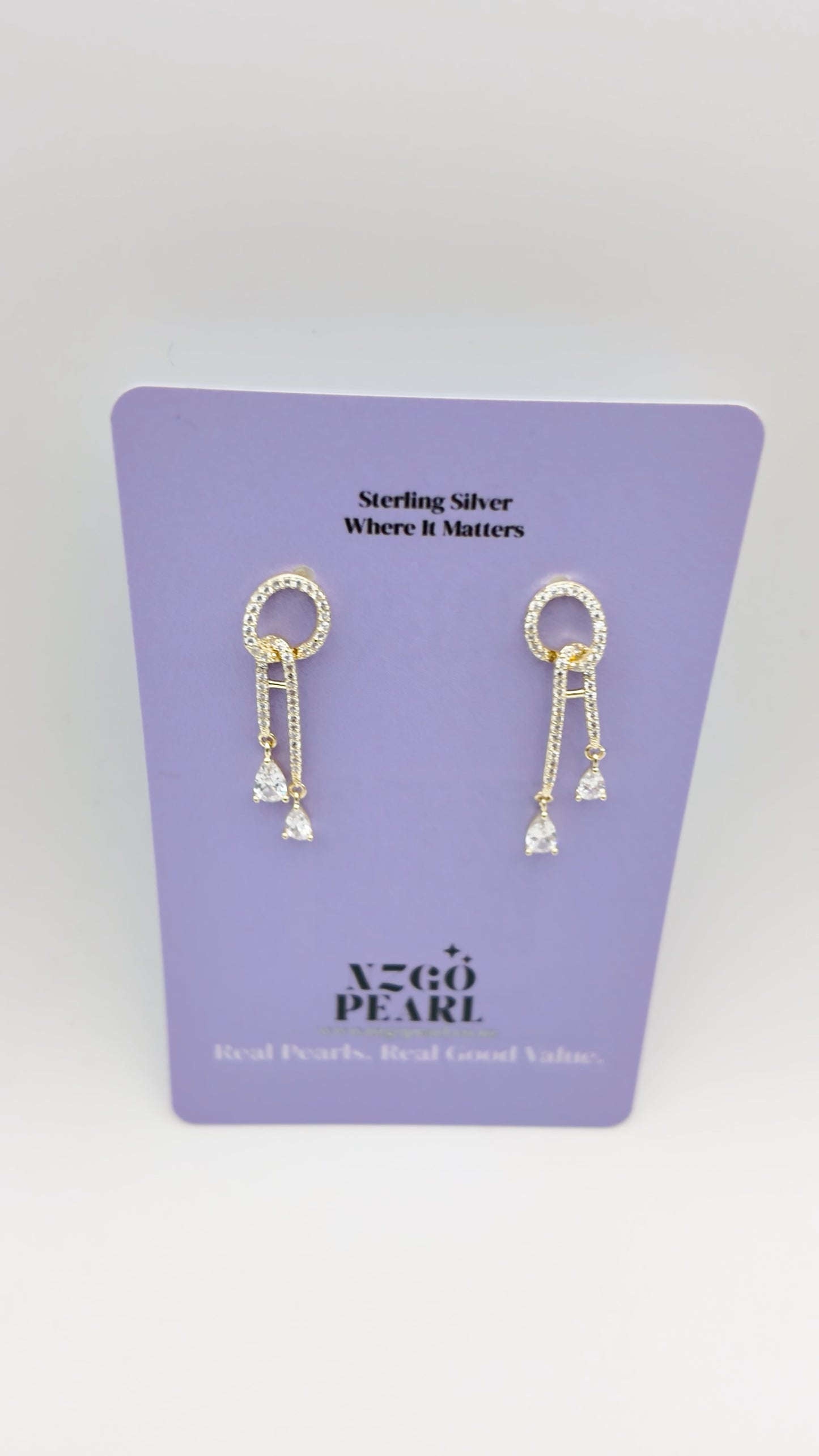 Crystal Loop Drop Earrings