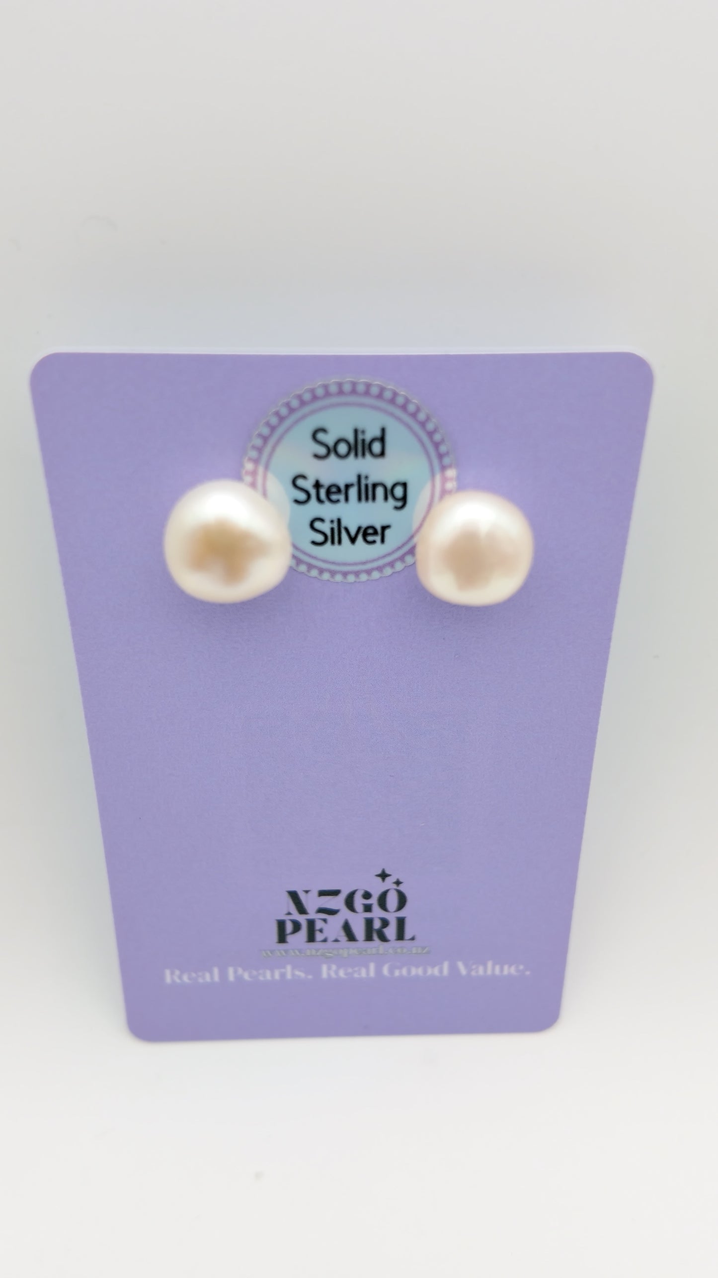 Classic Pearl Stud Earrings Light Pink