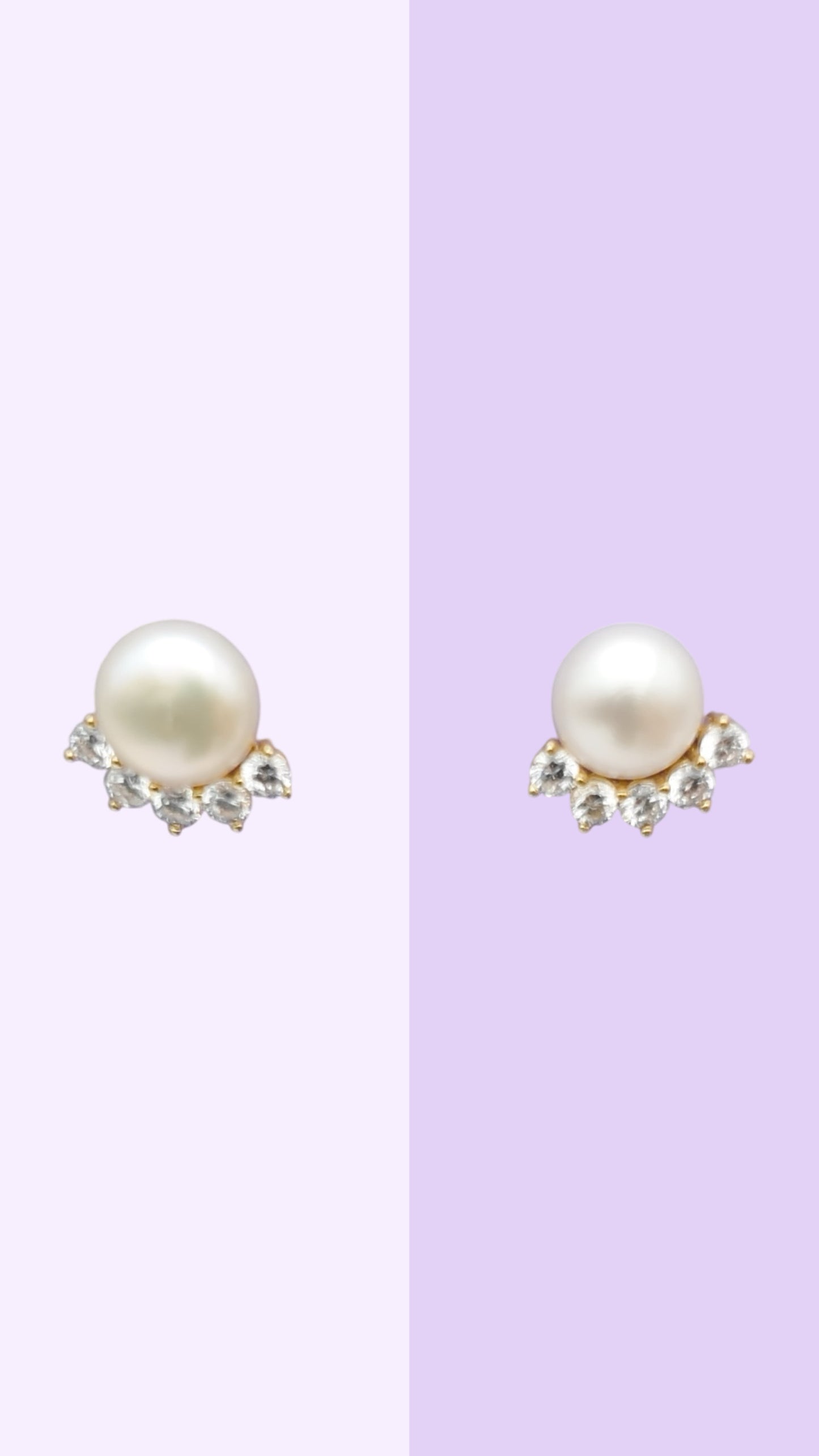 Crownlight Pearl Stud Earrings (Gold & Silver)