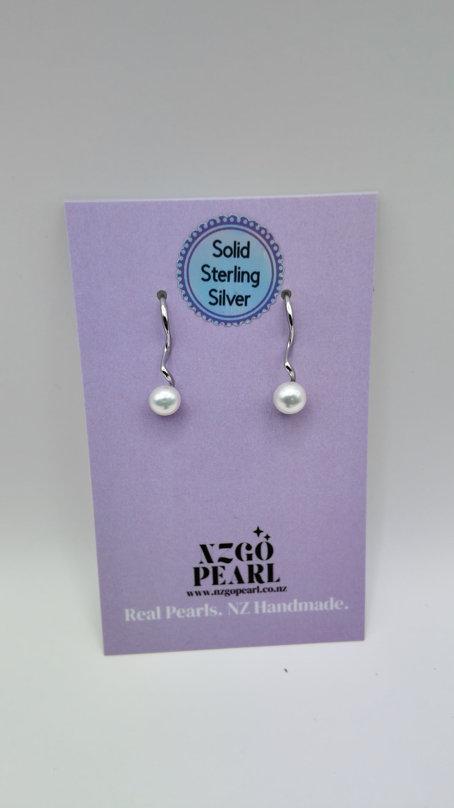 Twist Drop Pearl Earrings – Solid Sterling Silver