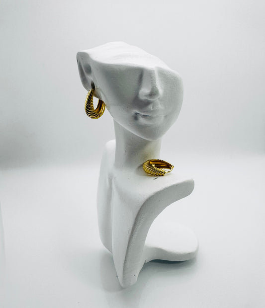 Twisted Bold Hoop Earrings – Gold or Silver