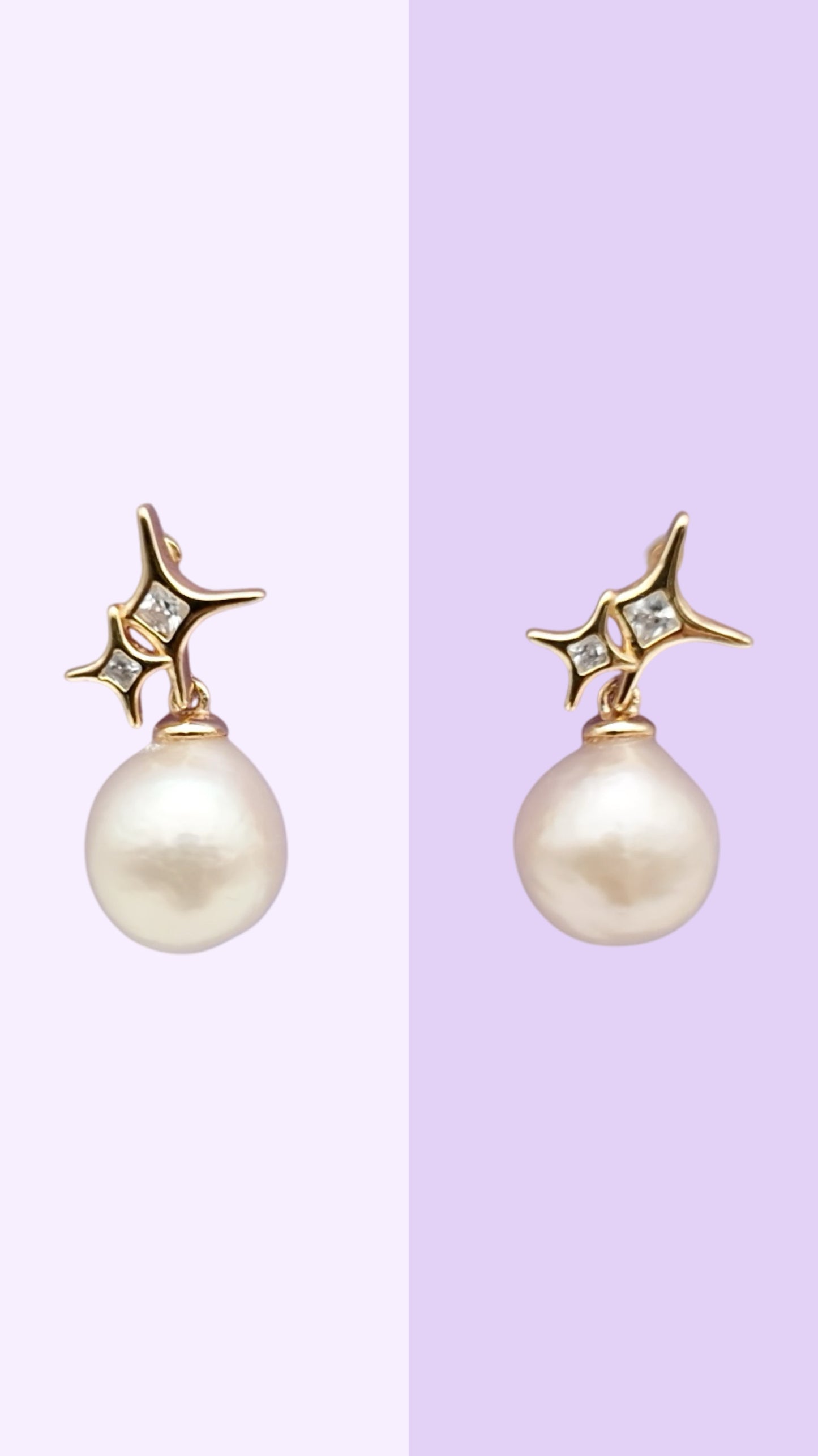 Starlit Drop Pearl Earrings