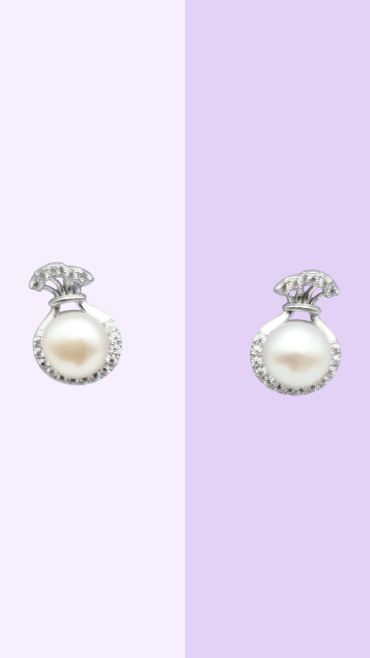 Pearl Crown Stud Earrings (Gold or Silver)