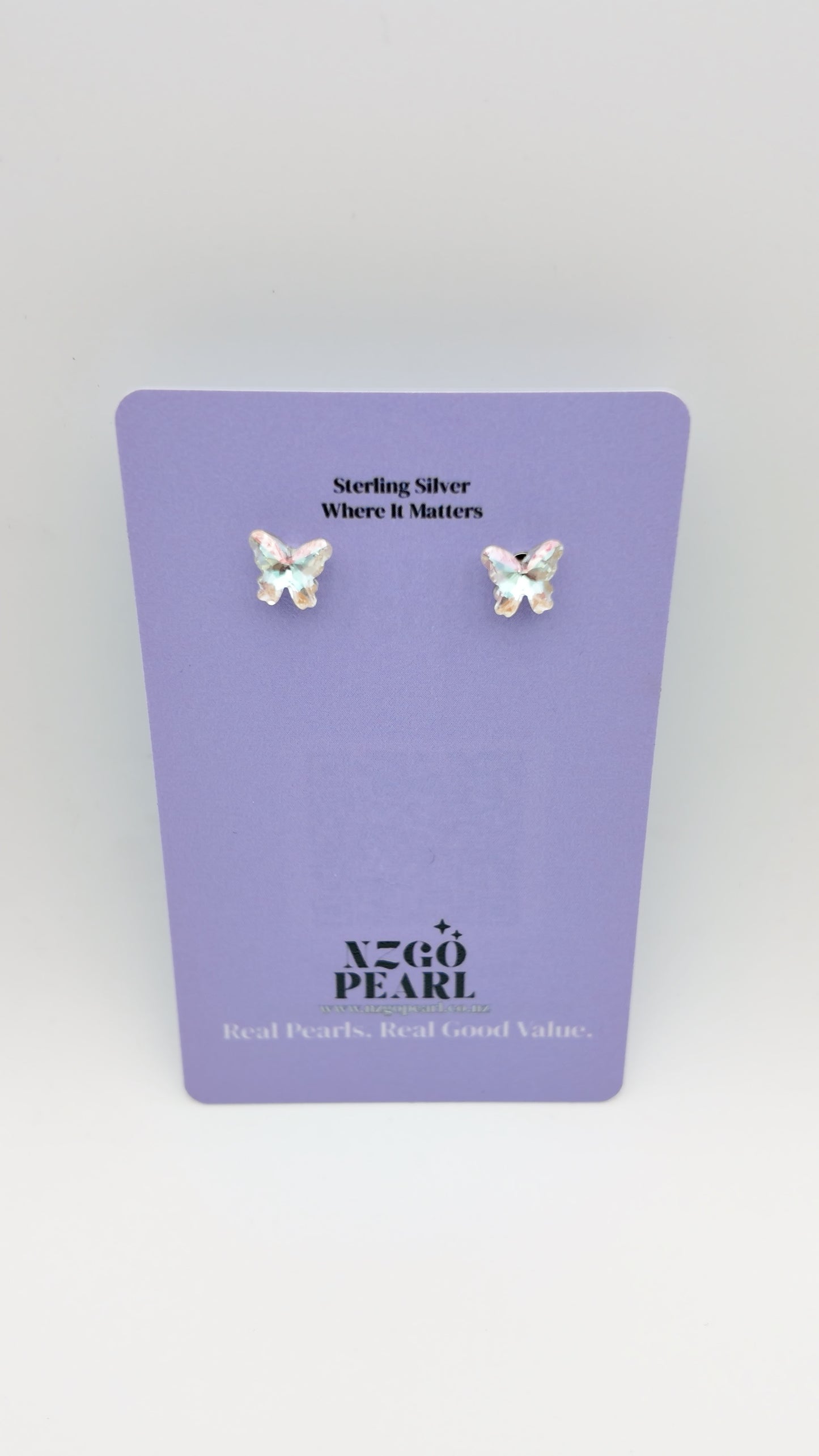 Crystal Butterfly Stud Earrings