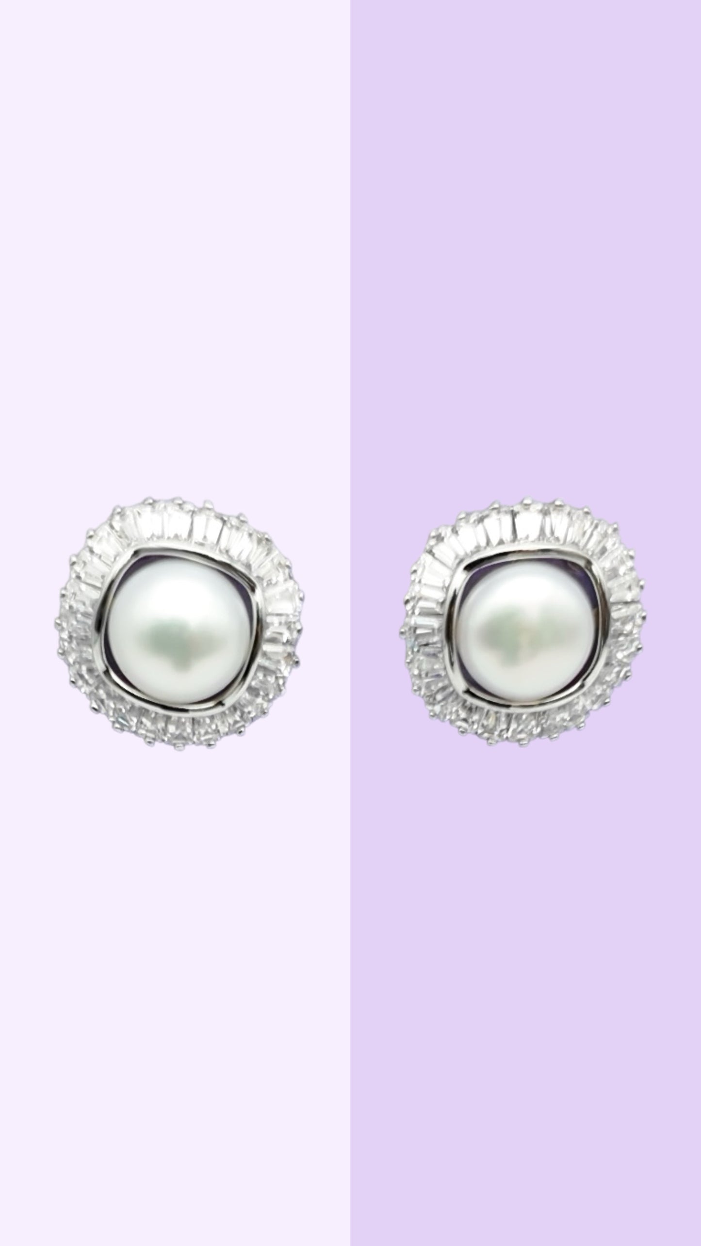 Classic Halo Pearl Studs