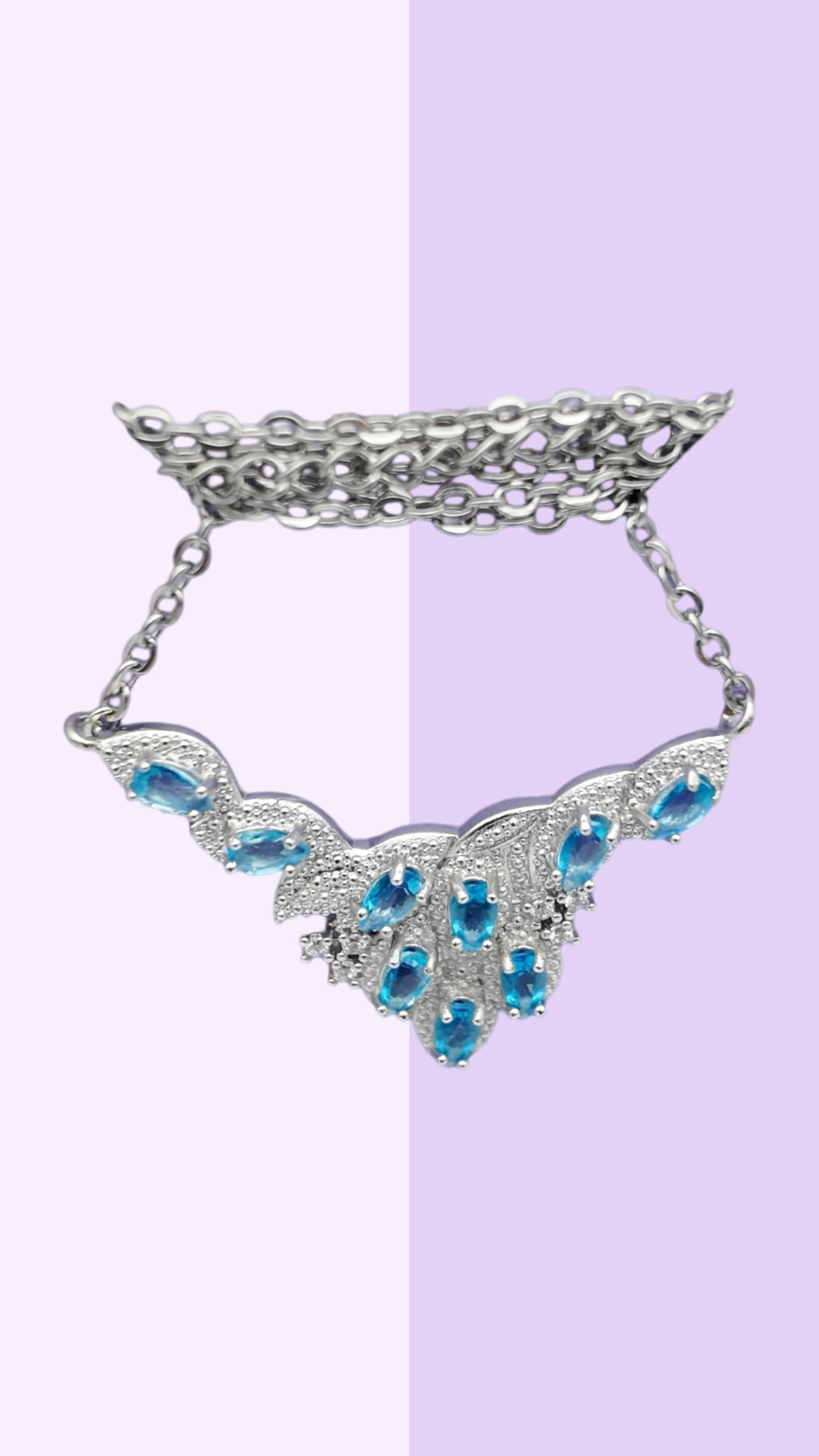 Blue CZ Statement Necklace