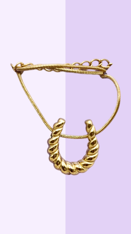 Bold Twist Crescent Necklace