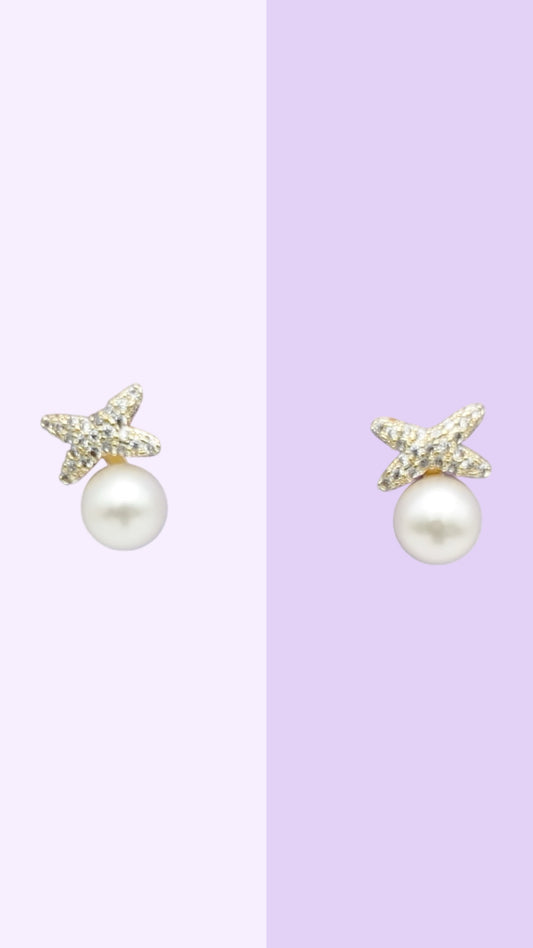 Starfish Pearl Studs