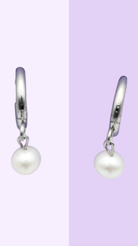 Classic Everyday Pearl Drop Hoops