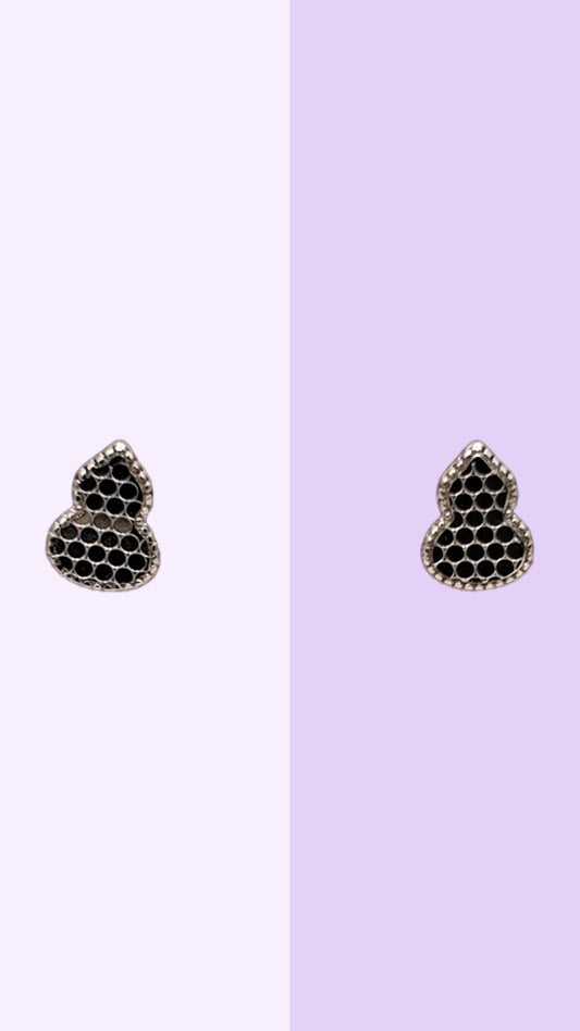 Silver Pavé Heart Stud Earrings