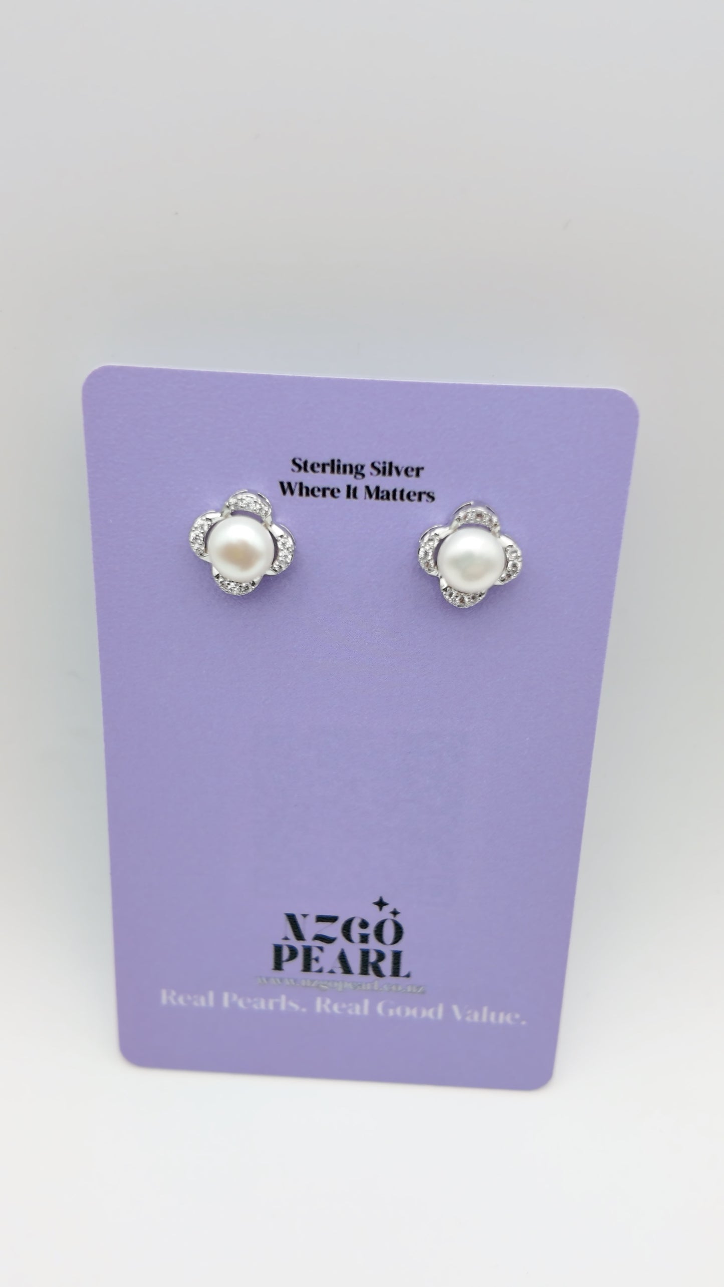 Bloom Pearl Stud Earrings (Gold or Silver)