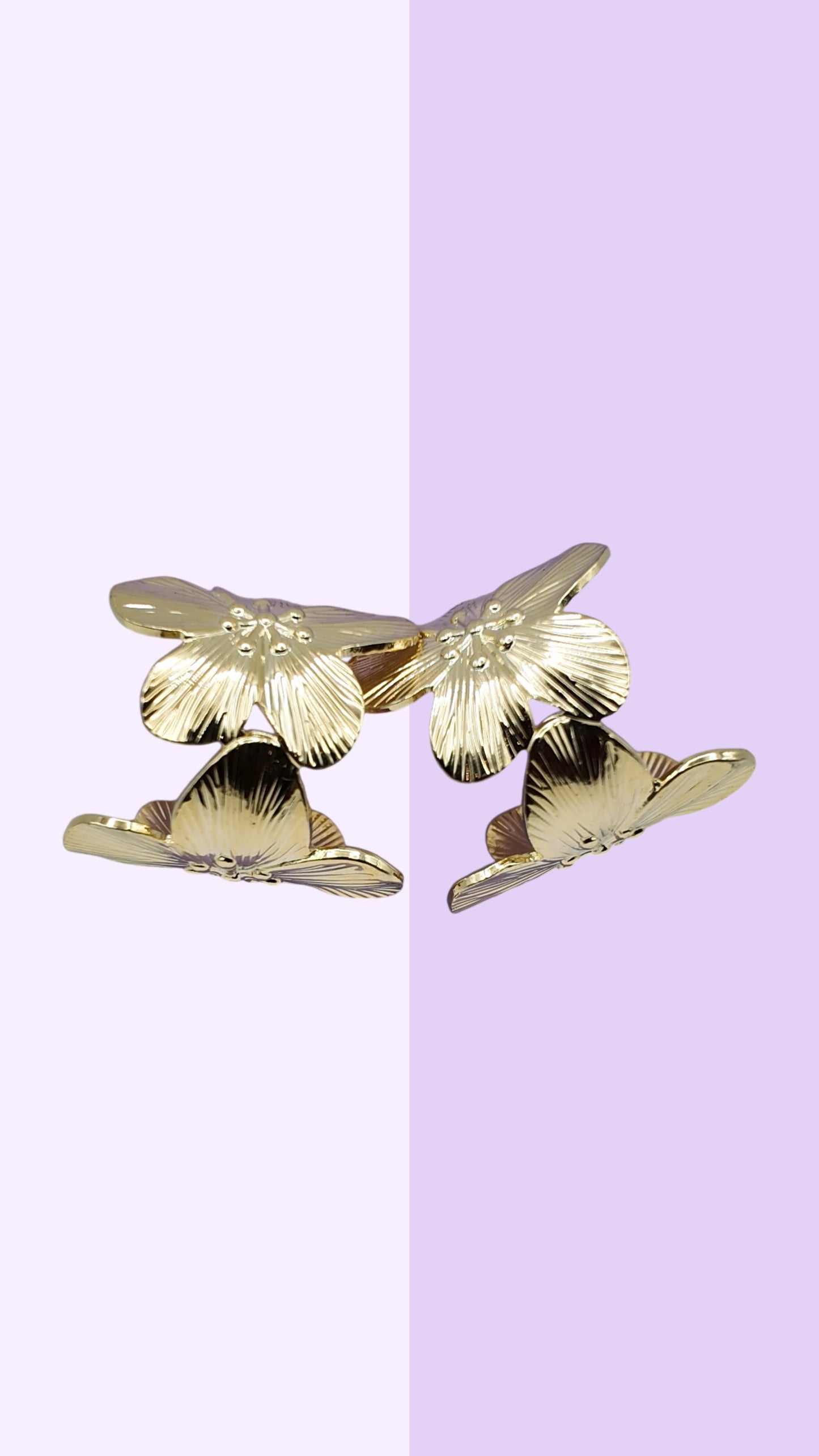 Golden Flower Hoop Earrings