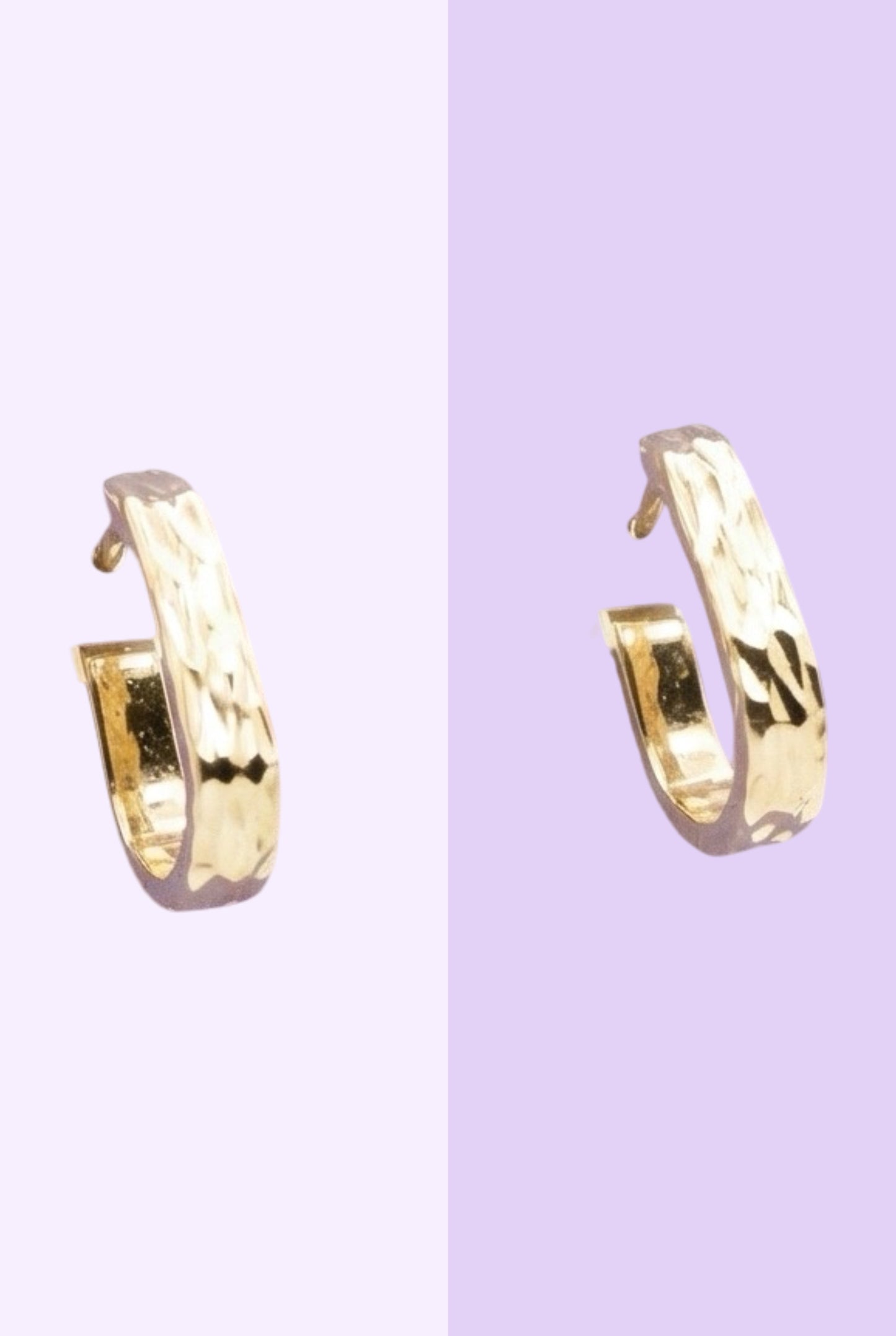 Hammered Gold Mini Hoops