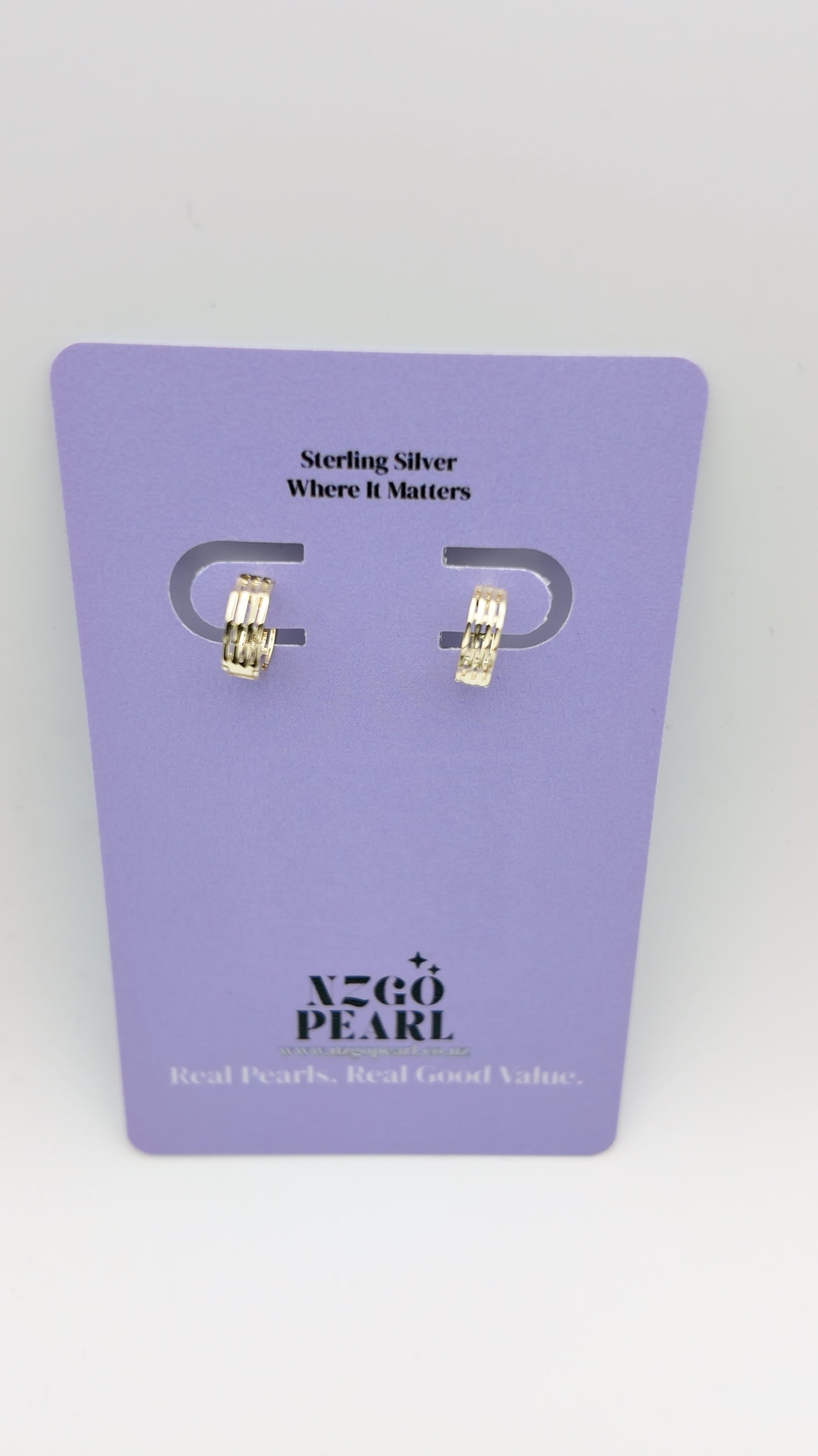 Gold Woven-Link Huggies